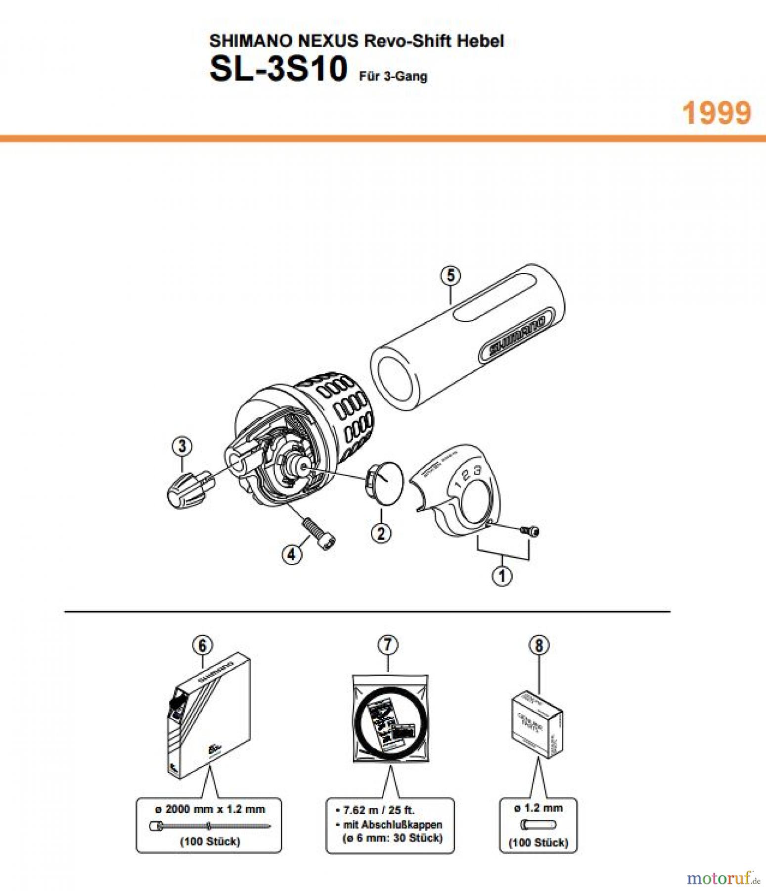  Shimano SL Shift Lever - Schalthebel SL-3S10-1847