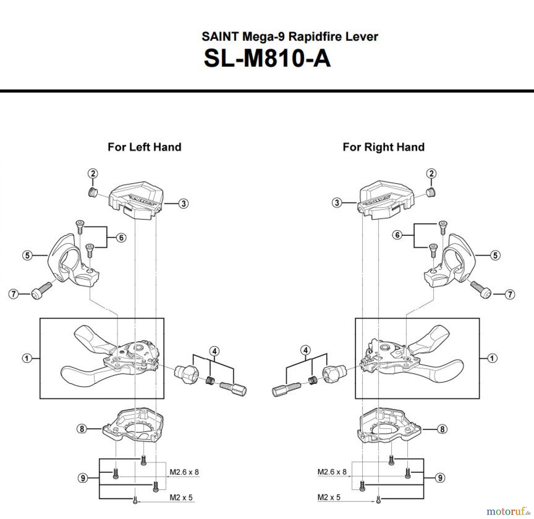  Shimano SL Shift Lever - Schalthebel SL-M810-A SAINT Mega-9 Rapidfire Lever