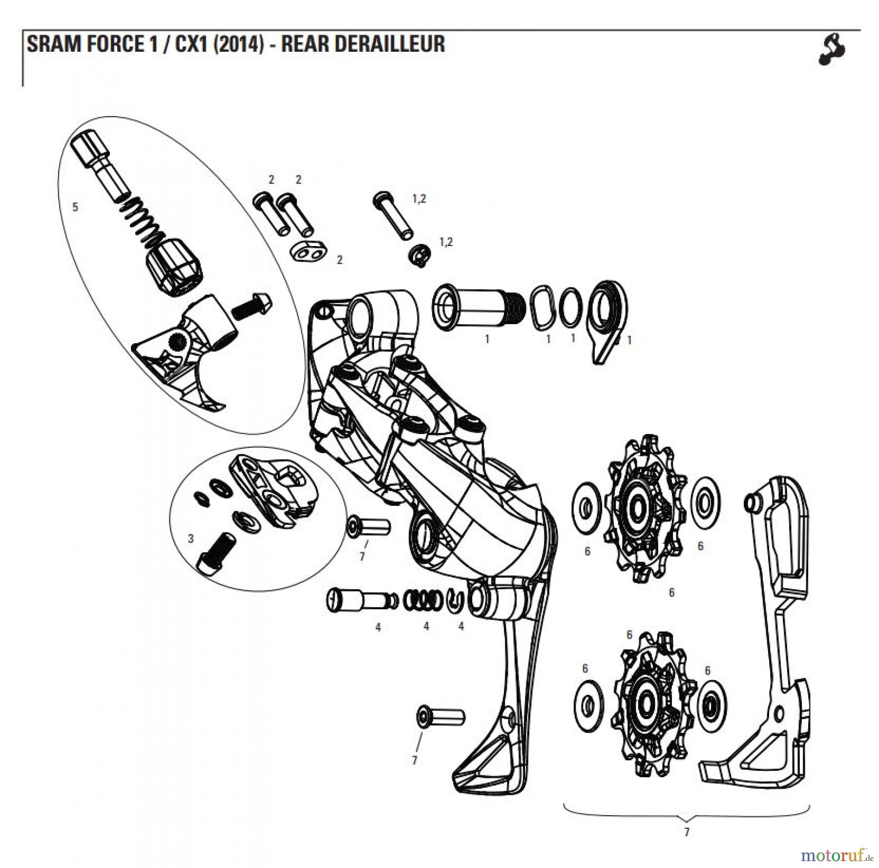  Sram Sram SRAM FORCE 1 / CX1 (2014) - REAR DERAILLEUR