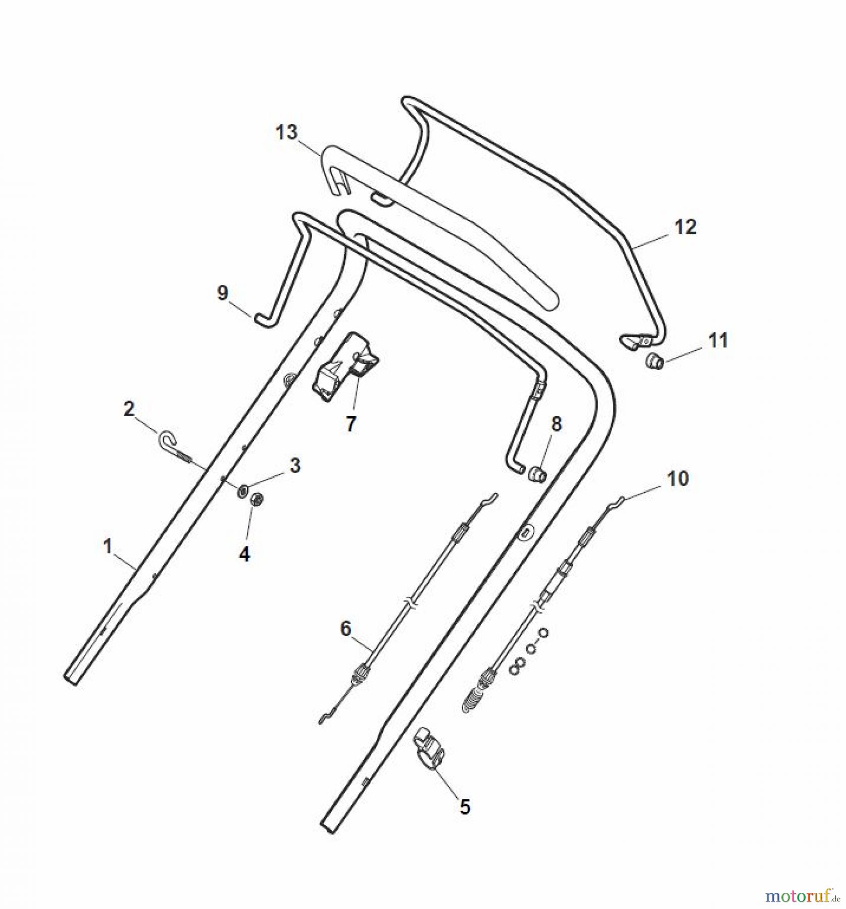  Global Garden Products GGP Rasenmäher Benzin Mit Antrieb 2017 NT 484 TR/E - 484 TRQ/E Handle, Upper Part - LUX