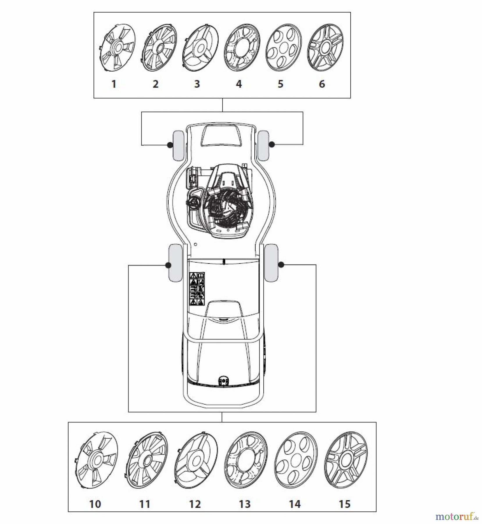  Global Garden Products GGP Rasenmäher Baujahr 2017 Benzin Mit Antrieb 2017 NT 534 W TR 4S - W TRQ 4S Hub Caps