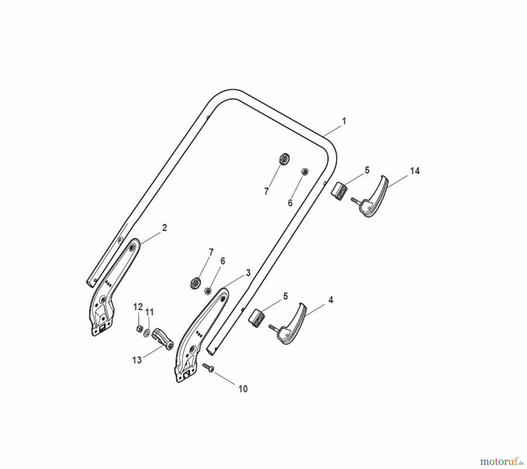  Global Garden Products GGP Rasenmäher Benzin Mit Antrieb 2017 NTL 484 W TR/E - W TRQ/E 4S Handle, Lower Part - LUX