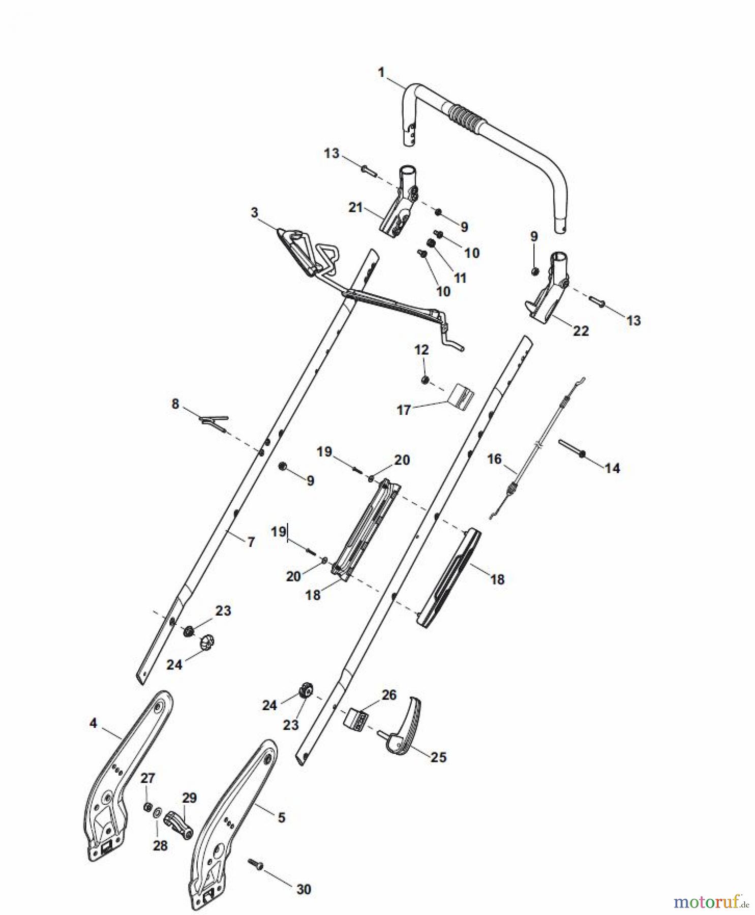 Global Garden Products GGP Rasenmäher Baujahr 2017 Benzin Ohne Antrieb 2017 NTL 484 - 484 Q Handle, Upper Part