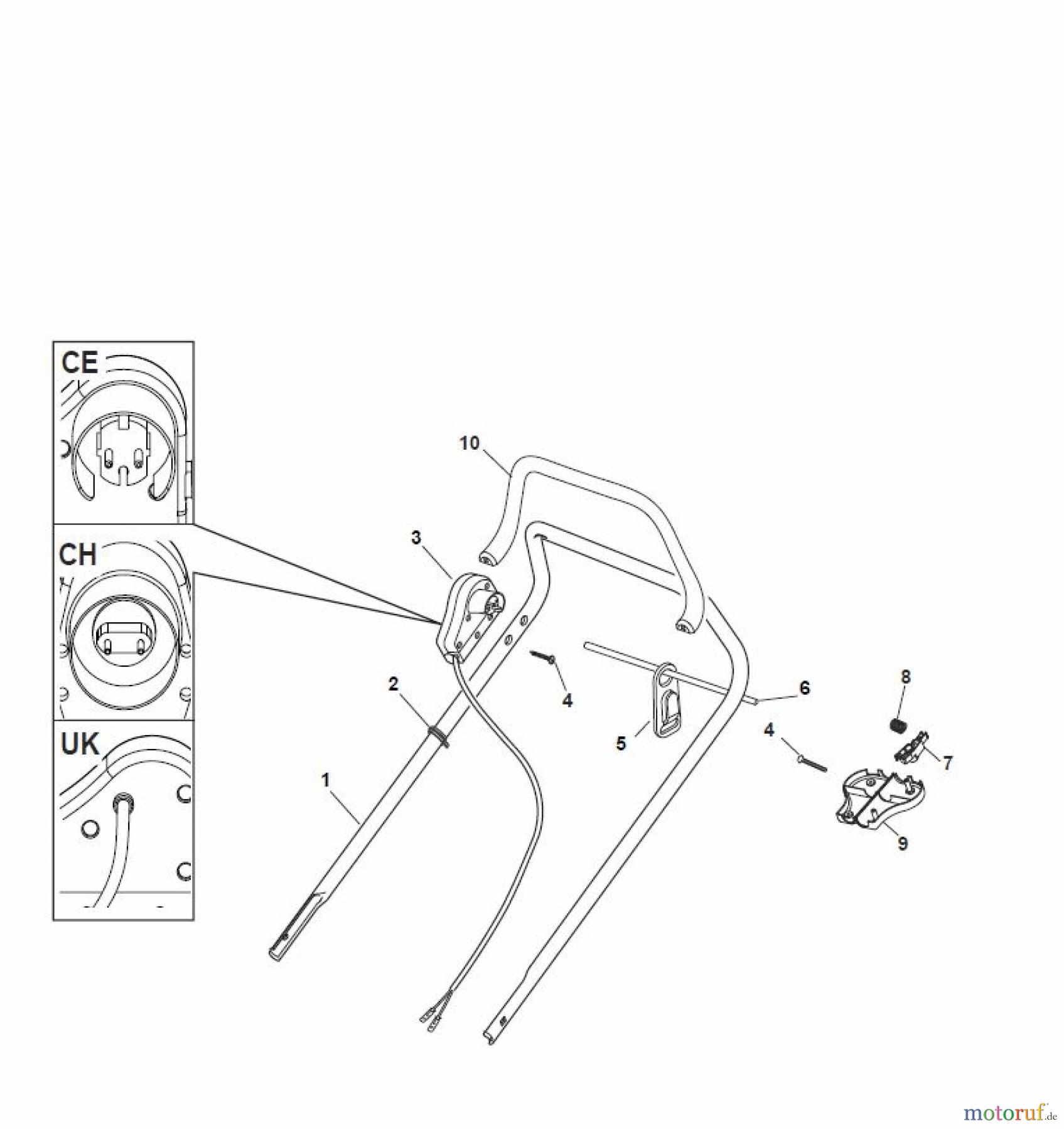  Global Garden Products GGP Rasenmäher Baujahr 2017 Elektro Ohne Antrieb 2017 ESL 460 Handle, Upper Part