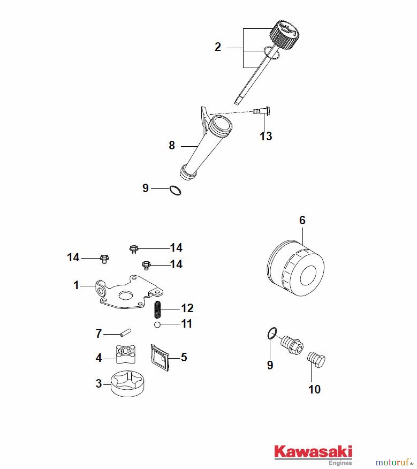  Global Garden Products GGP Motoren 2017 FS600V-AS50 Kawasaki Lubrication-Equipment