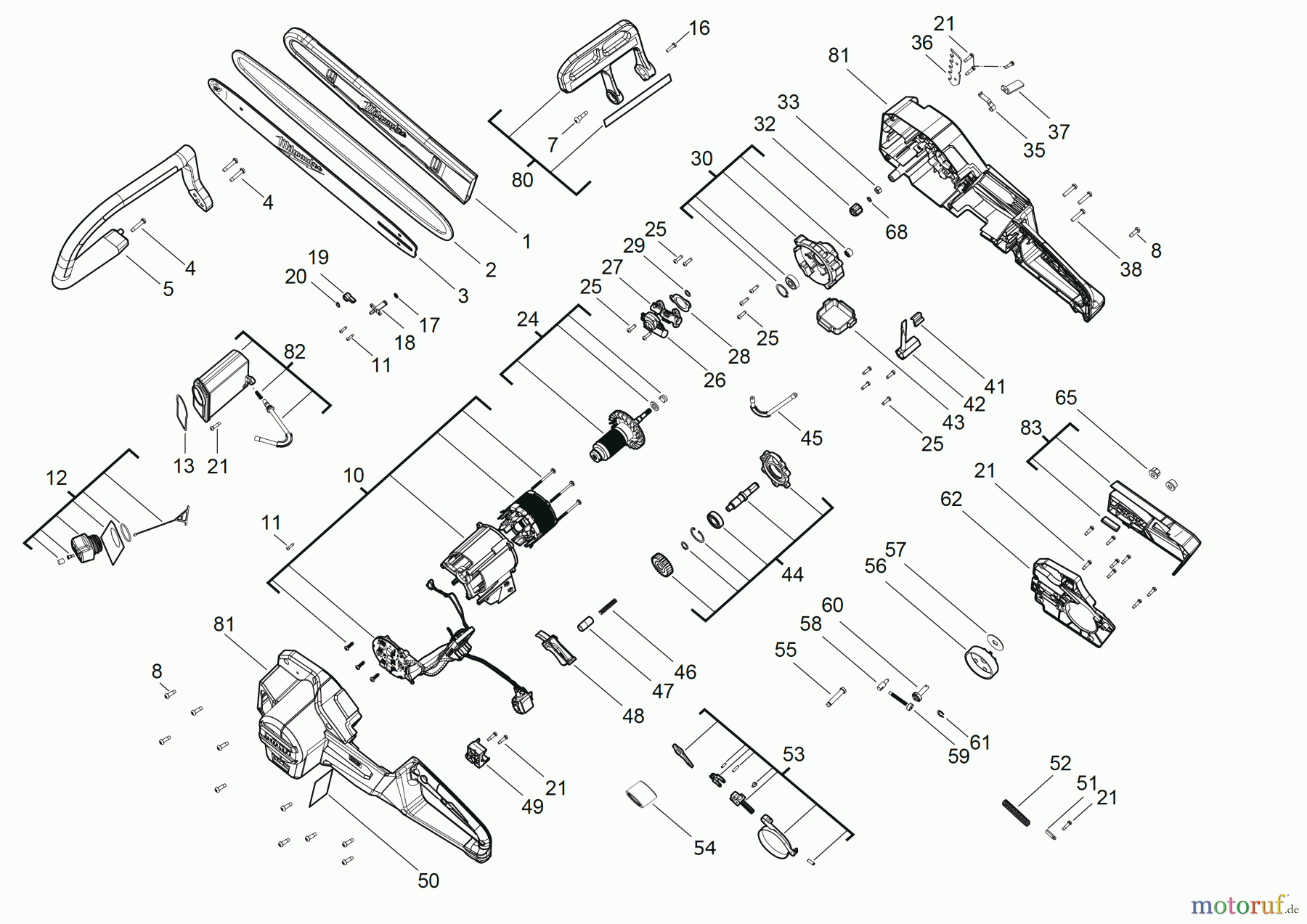Milwaukee Akku-Geräte Sägen und Trennen Kettensägen M18 FCHSC AKKU-KETTENSÄGE 30-CM-SCHWERT Seite 1