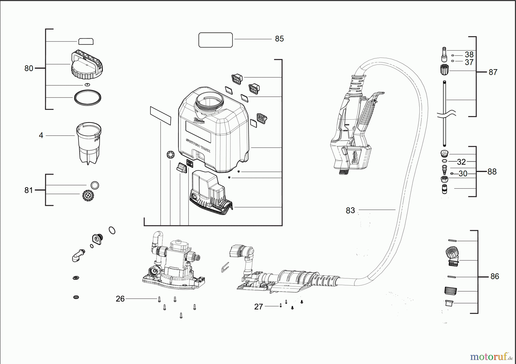  Milwaukee Akku-Geräte Outdoor M18 BPFP-CST M18™ SWITCH TANK™ 15L CHEMIE-EINHEIT