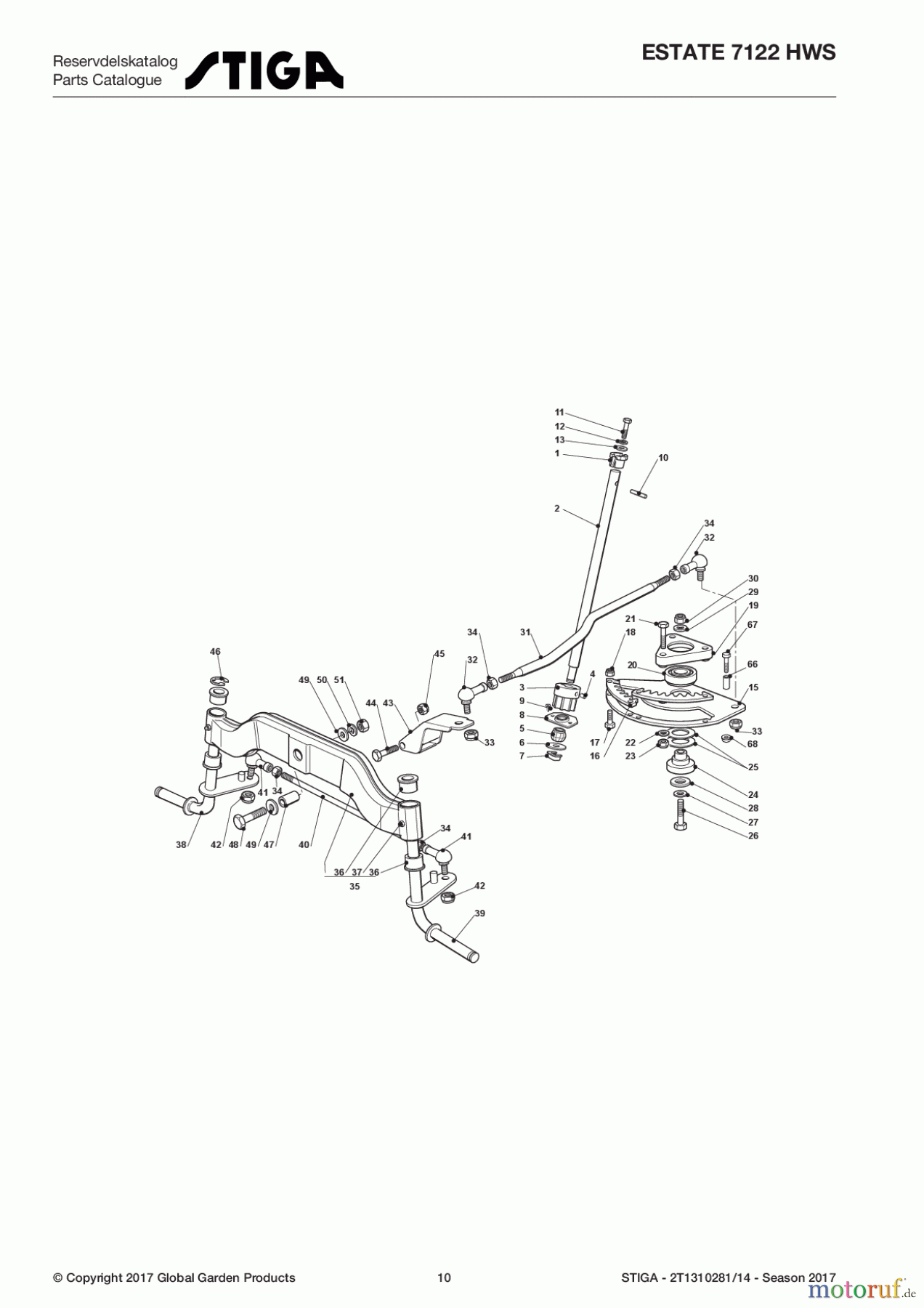  Stiga Aufsitzmäher Baujahr 2017 ESTATE 7122 HWS 2T1310281/14 - Season 2017 Steering