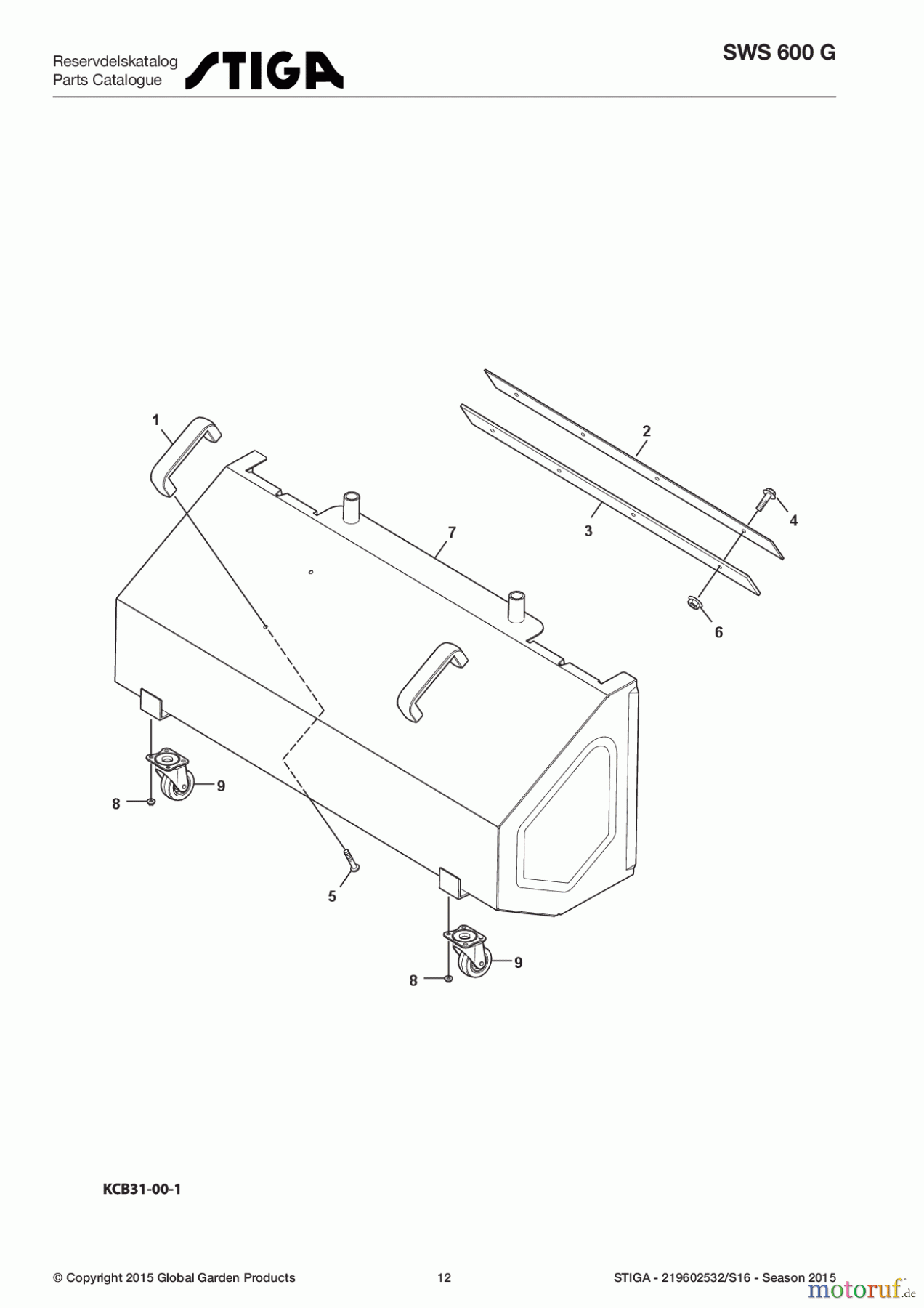  Stiga Schneefräsen Kehrmaschinen Benzin 2017 SWS 600 G 219602532/S16 - Season 2017 Collecting Box