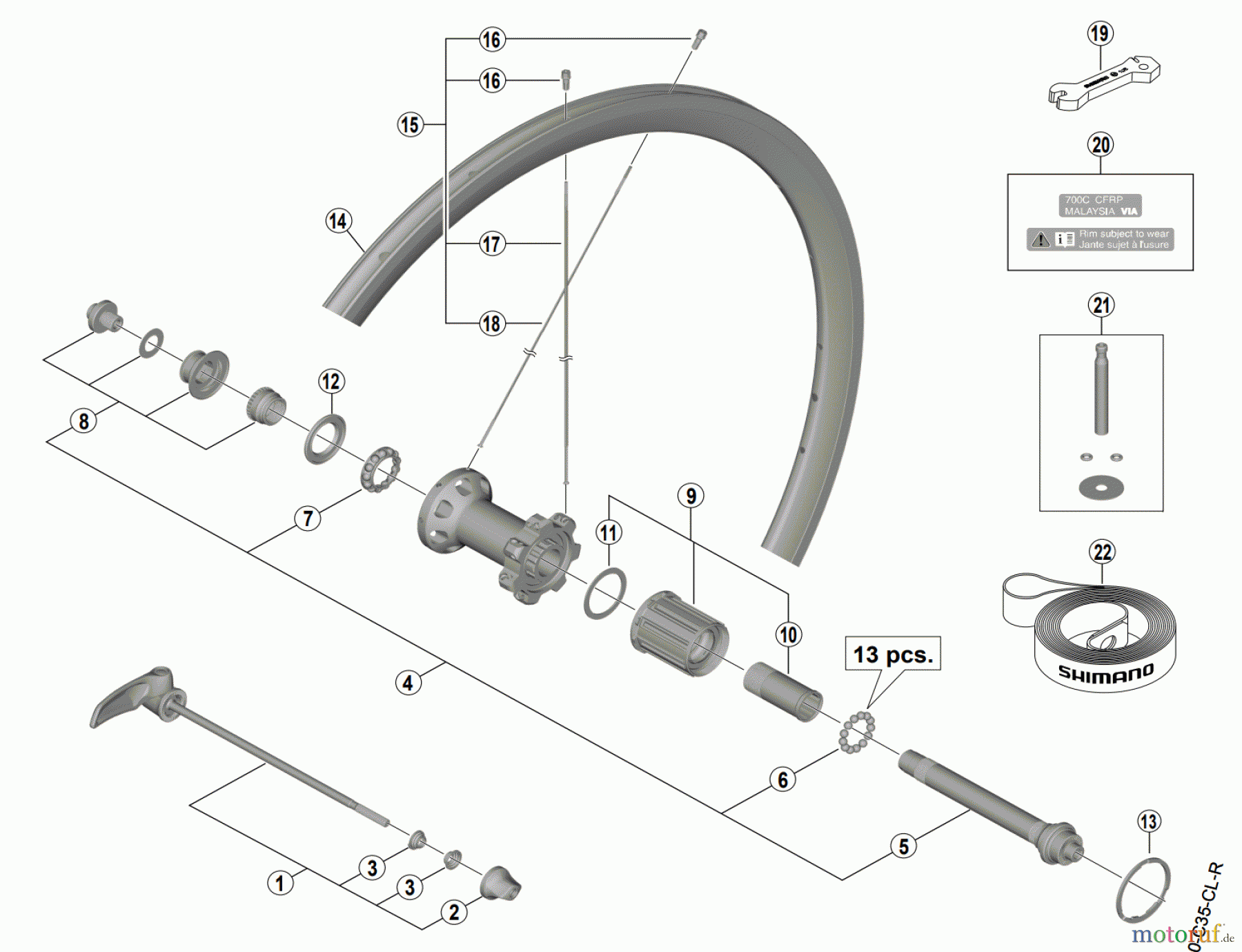  Shimano WH Wheels - Laufräder WH-R9100-C40-CL-R  DURA-ACE Rear Wheel