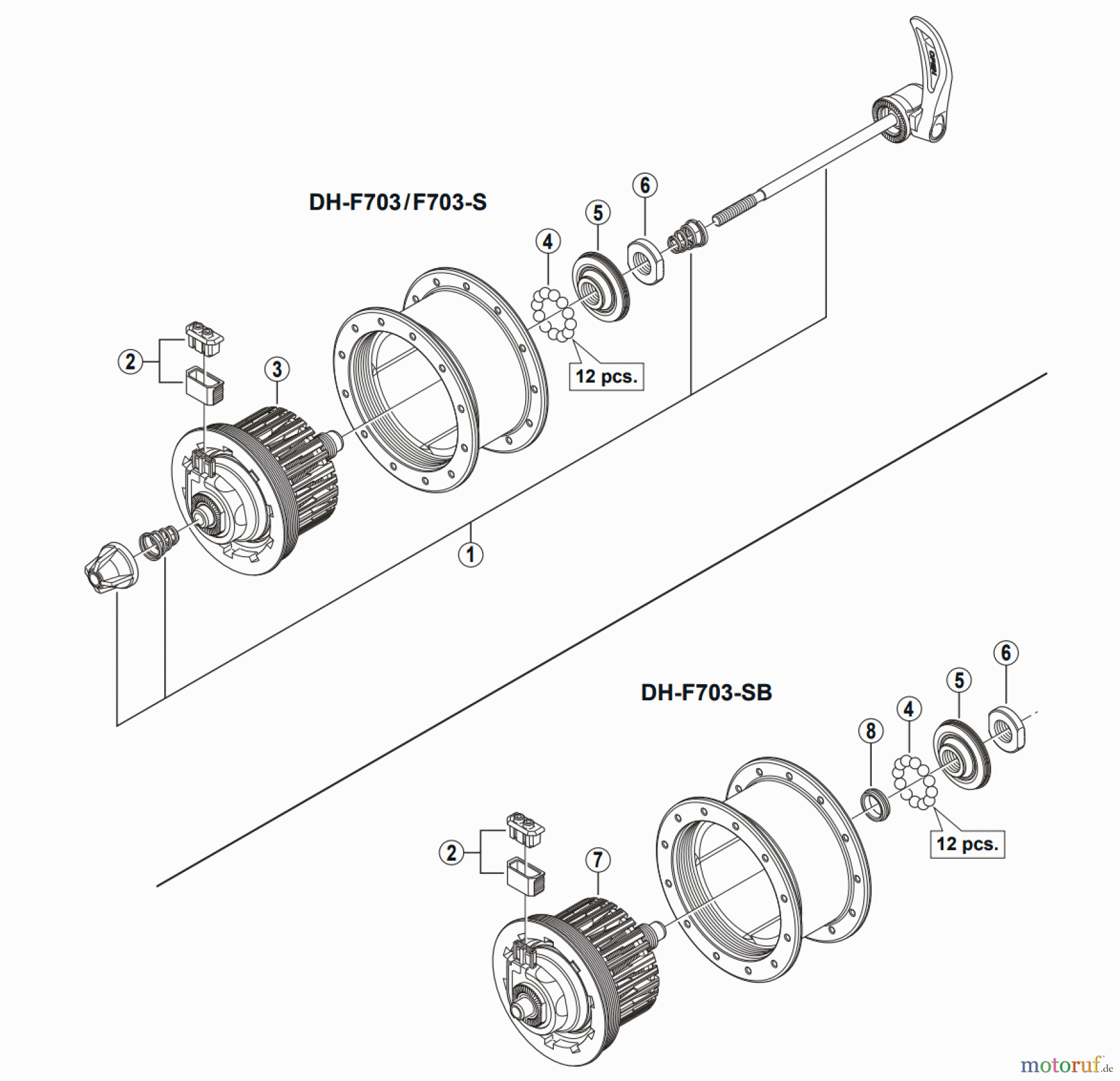  Shimano DH Dynamo Hub - Nabendynamo DH-F703 CAPREO Hub Dynamo (6V-- 3 W)