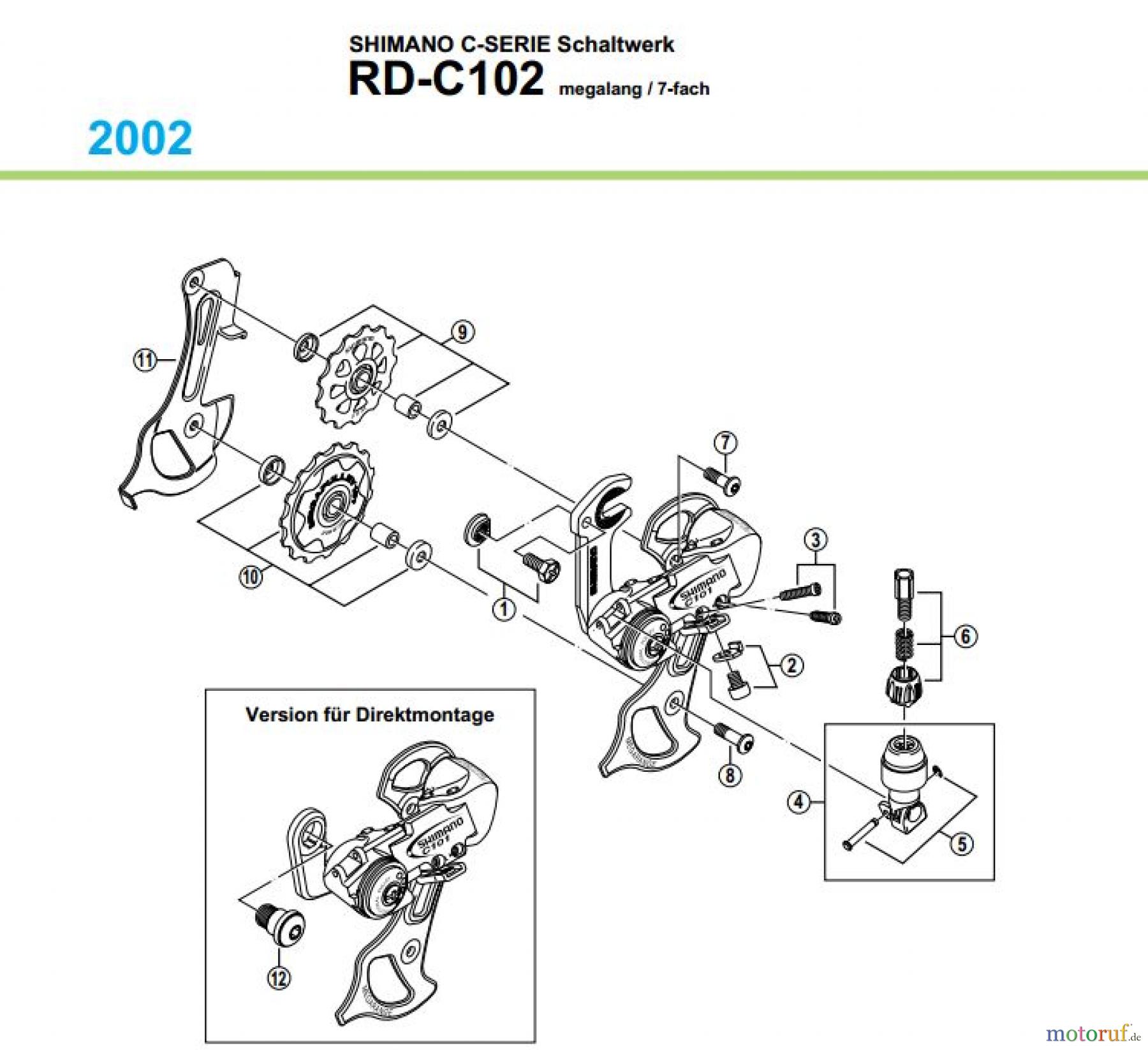  Shimano RD Rear Derailleur - Schaltwerk RD-C102-02