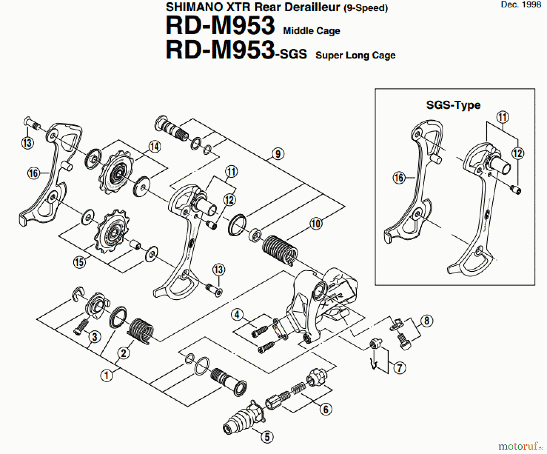  Shimano RD Rear Derailleur - Schaltwerk RD-M953