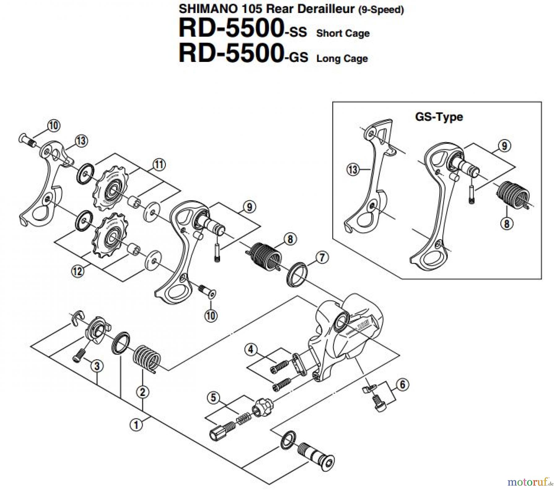  Shimano RD Rear Derailleur - Schaltwerk RD-5500