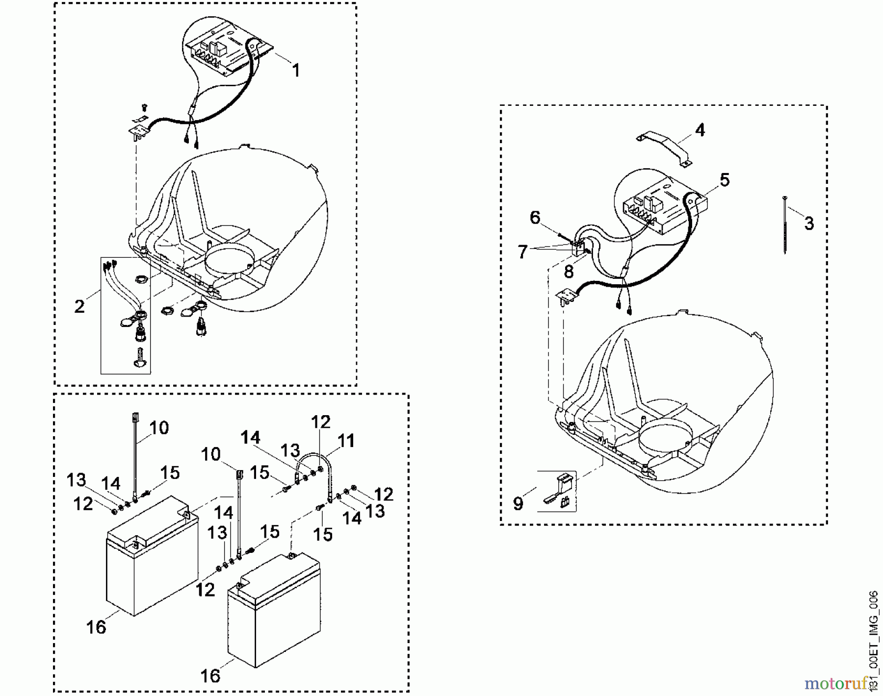  Viking Rasenmäher Akkurasenmäher MA 400 E1 - Elektrische Bauteile (f. ältere Bauart)