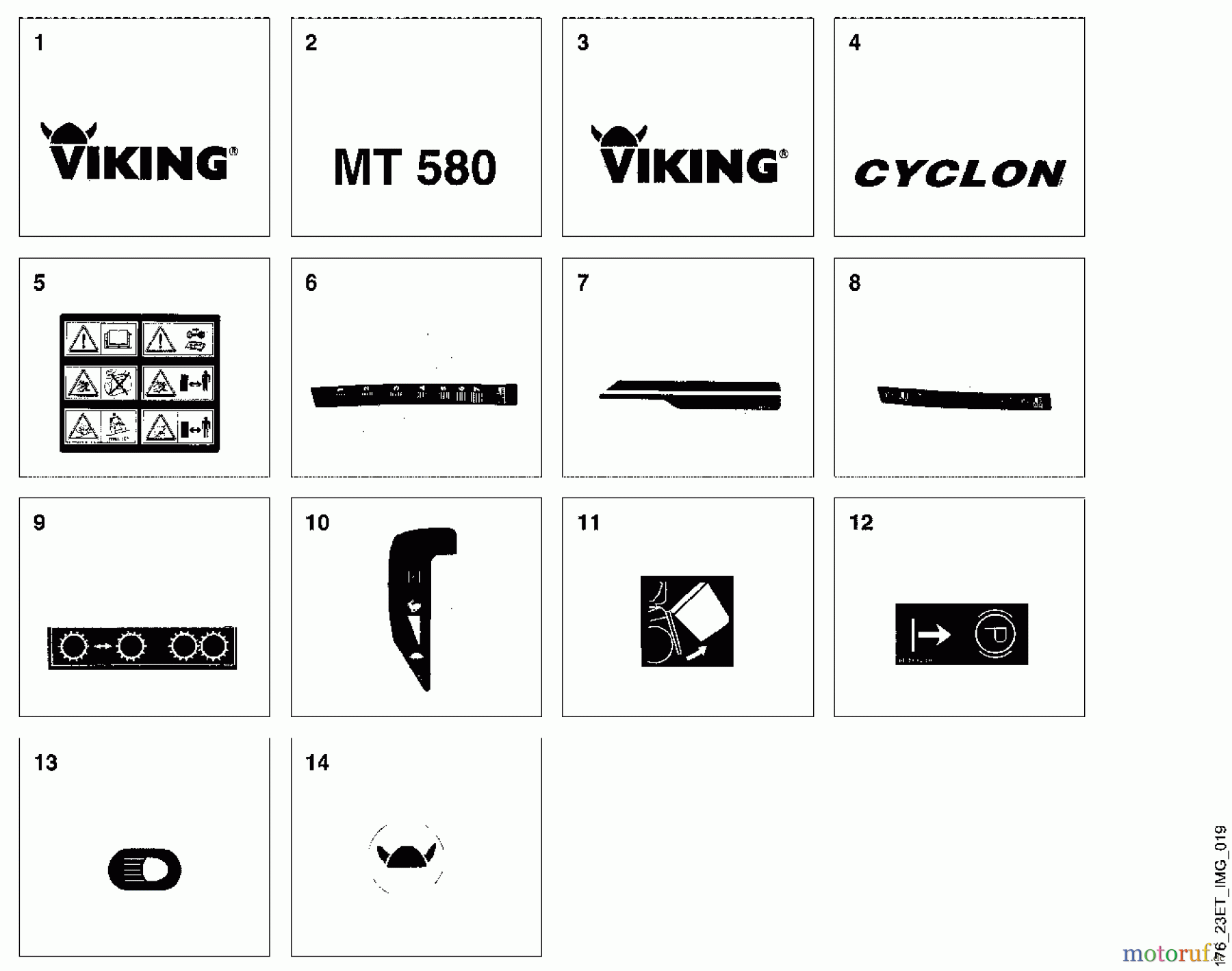  Viking Aufsitzmäher Aufsitzmäher MT 580 O - Aufkleber