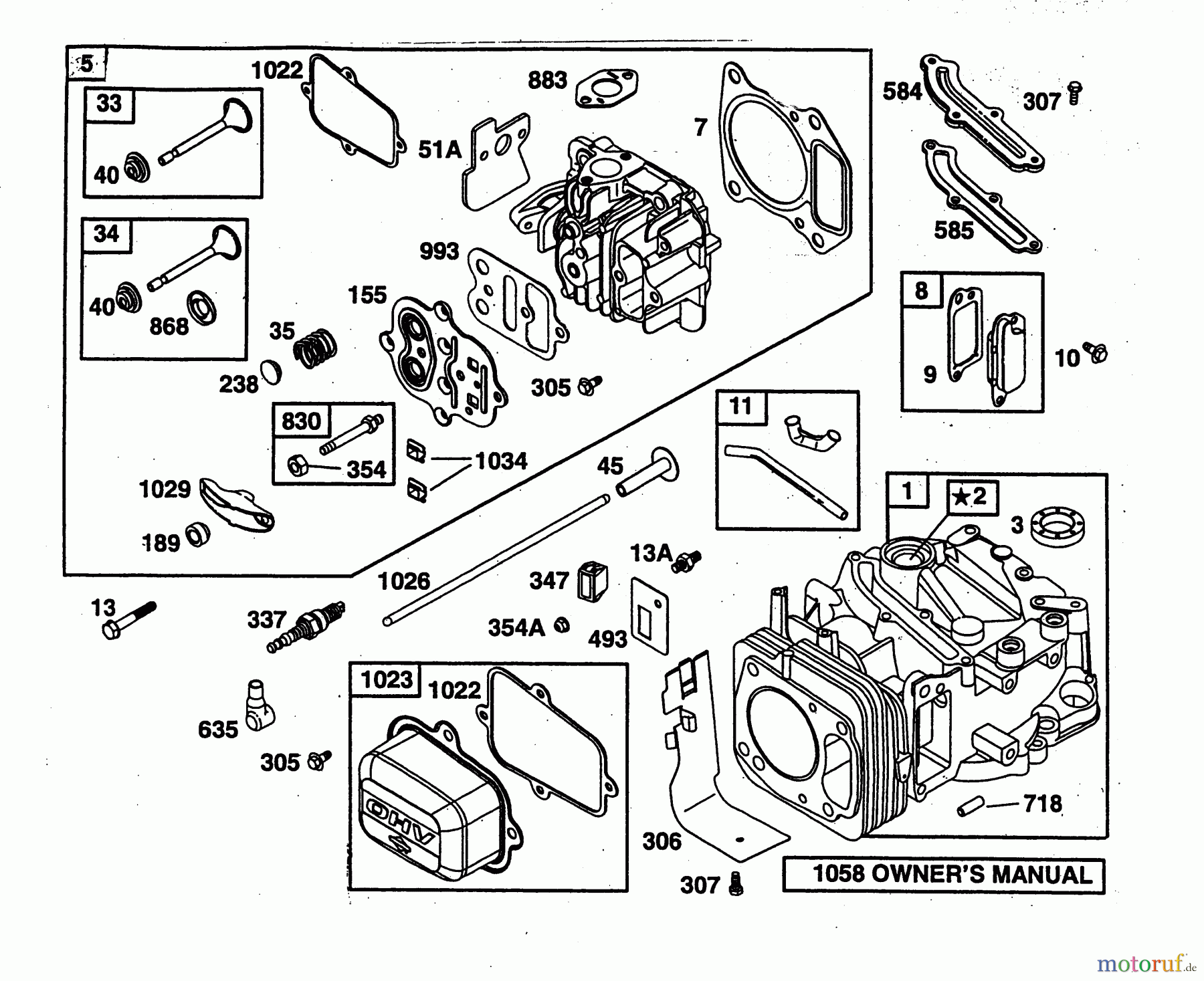  Wolf-Garten Benzinmotoren Briggs&Stratton Intek Edge SV 2057005  (2003) Kurbelgehäuse, Zylinderkopf