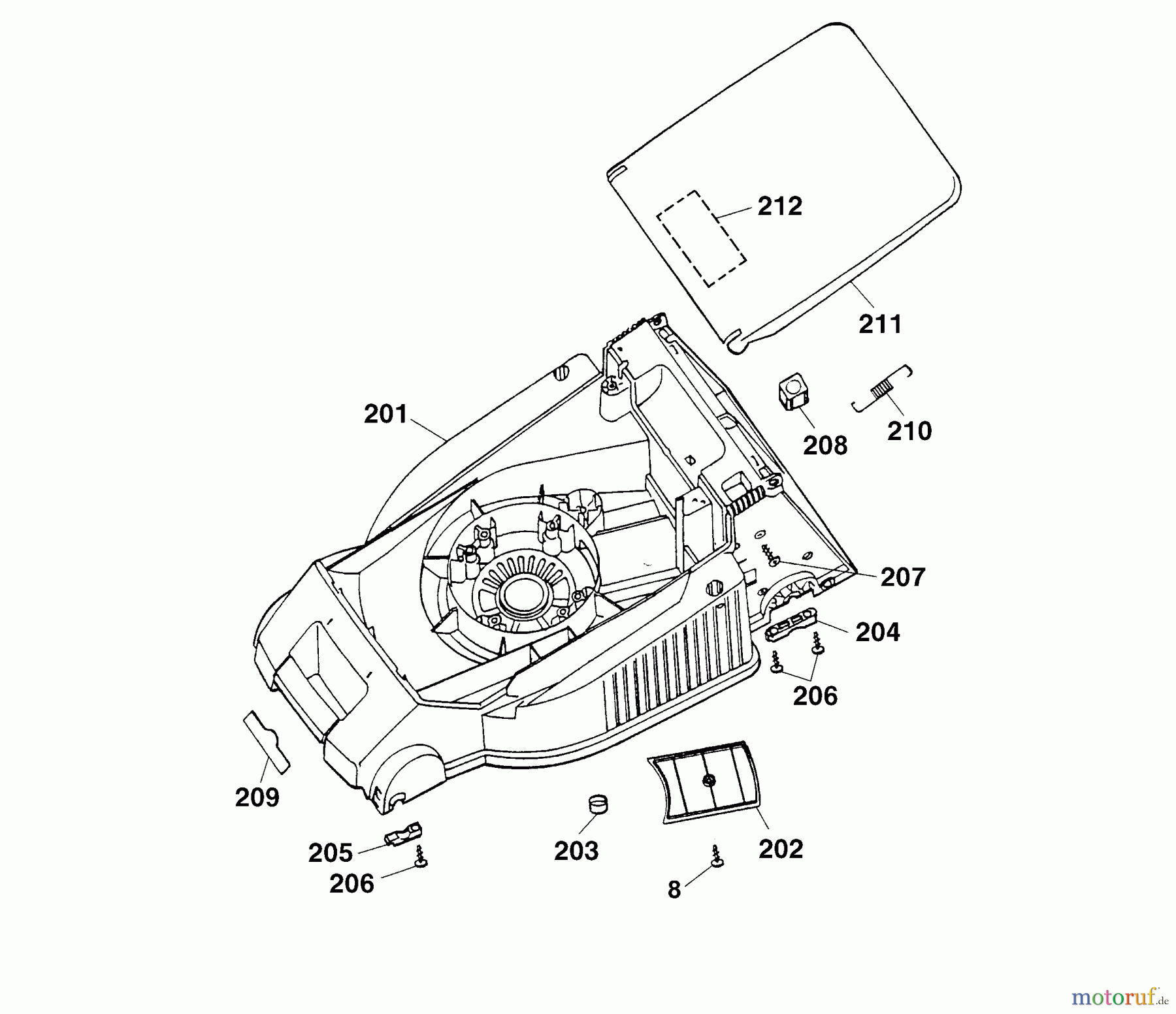 Wolf-Garten Elektromäher 2.40 E 4961680 Serie B (2004) Mähwerksgehäuse