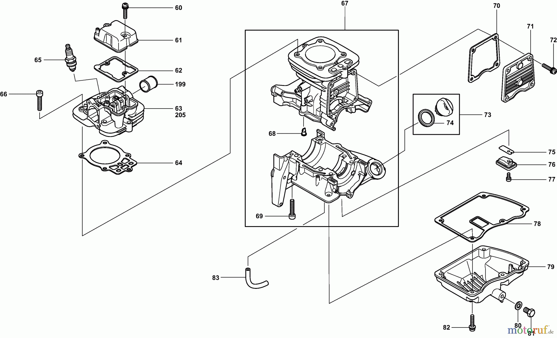  Dolmar Blasgeräte Benzin PB-7600.4 3  Kurbelgehäuse, Zylinder, Ölwanne