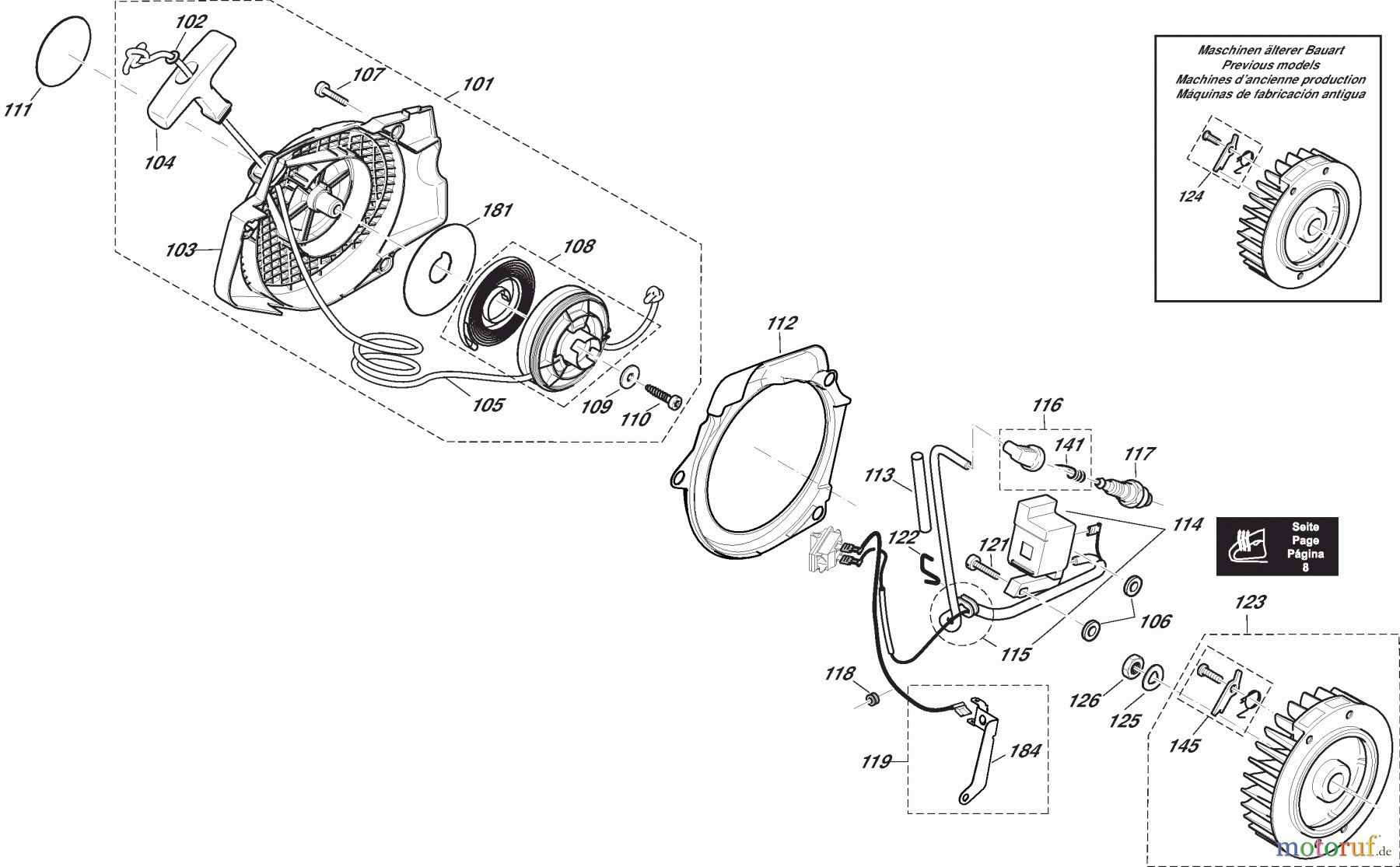  Dolmar Kettensägen Benzin Kettensäge PS7910 4  Zündelektronik, Anwerfvorrichtung