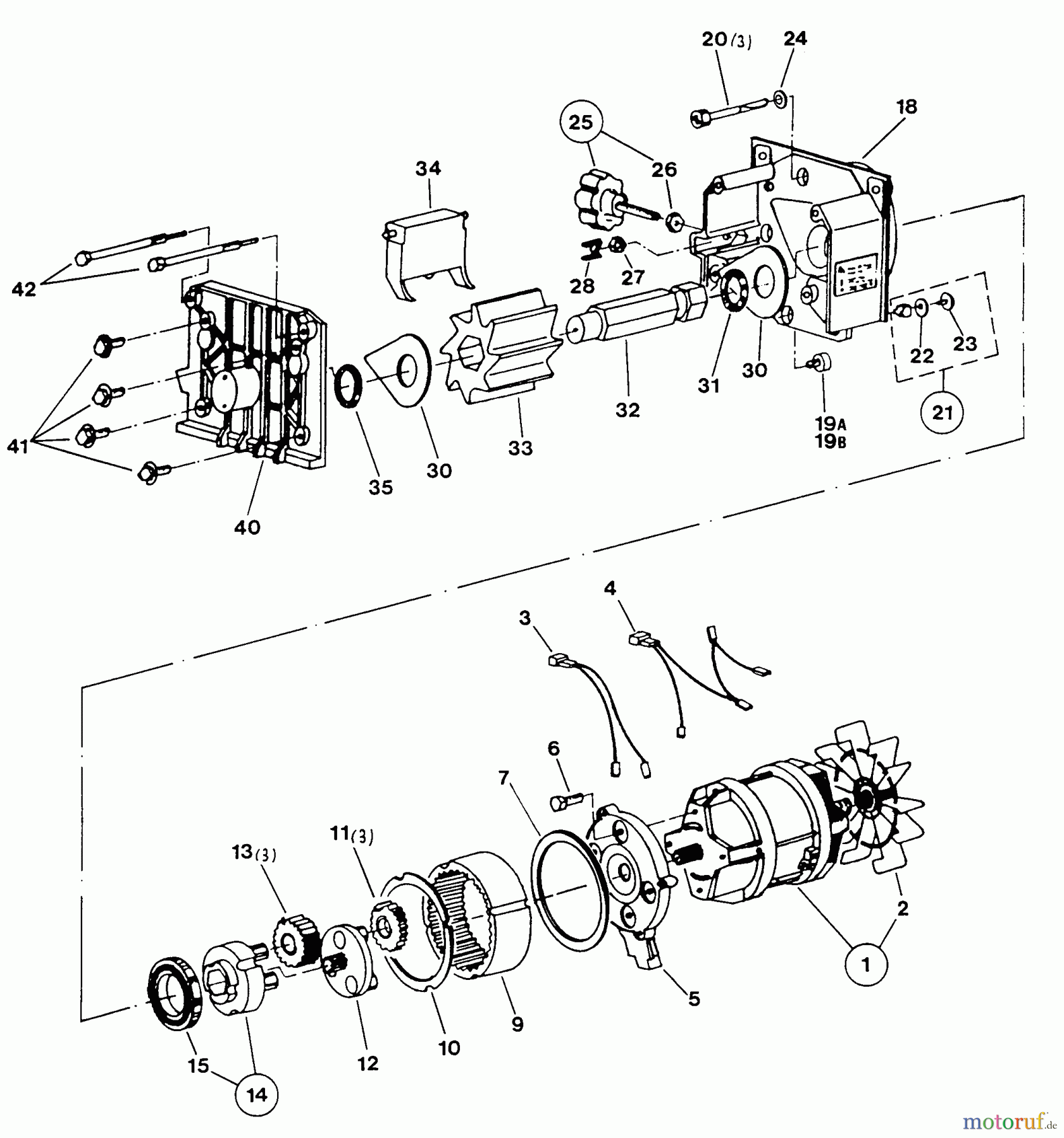 Dolmar Häcksler Elektro FH-2101 2 Seite Elektromotor, Getriebe, Messergehäuse