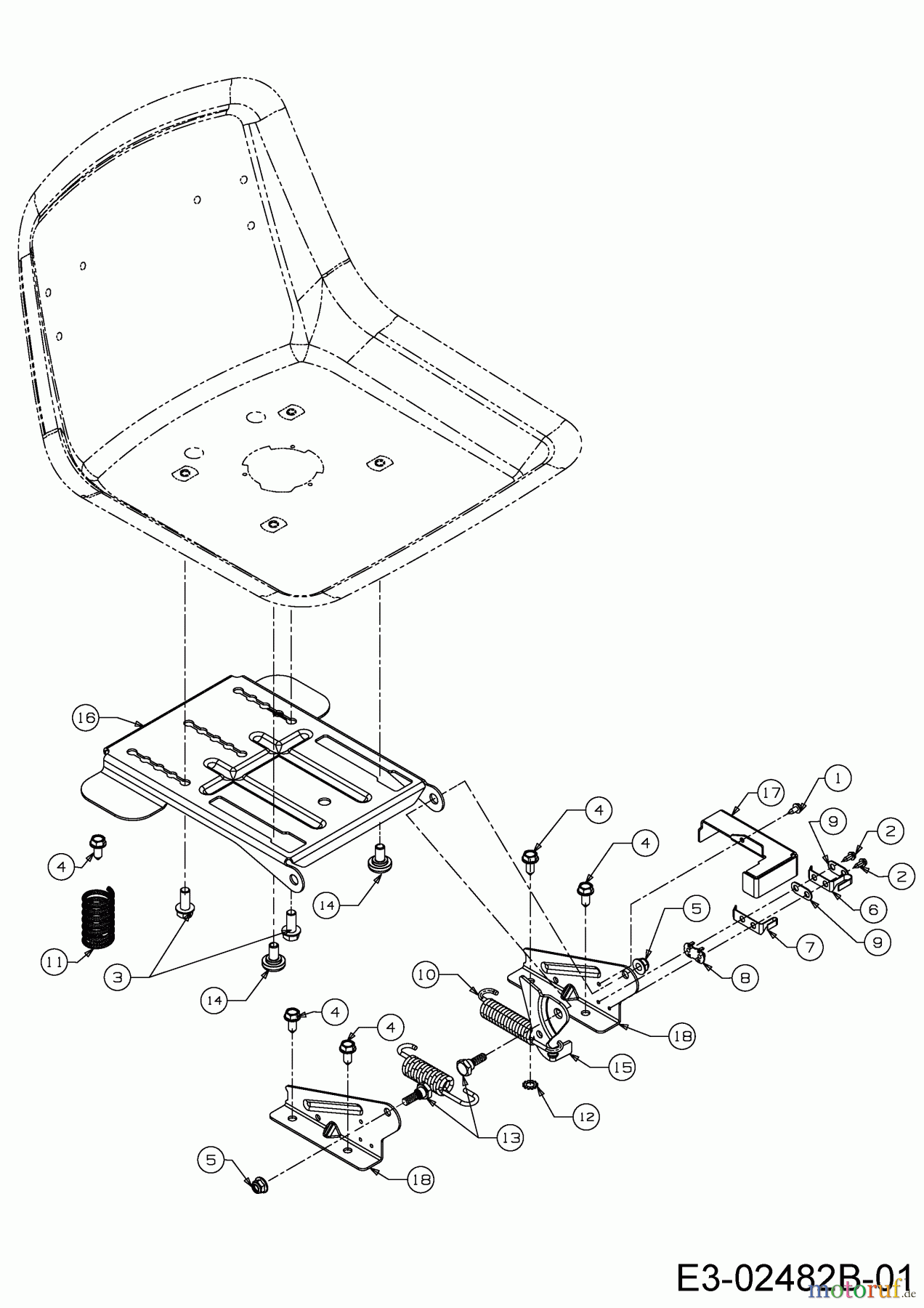  MTD Rasentraktoren White Passion 76.125T 13AH76KA676  (2019) Sitzträger