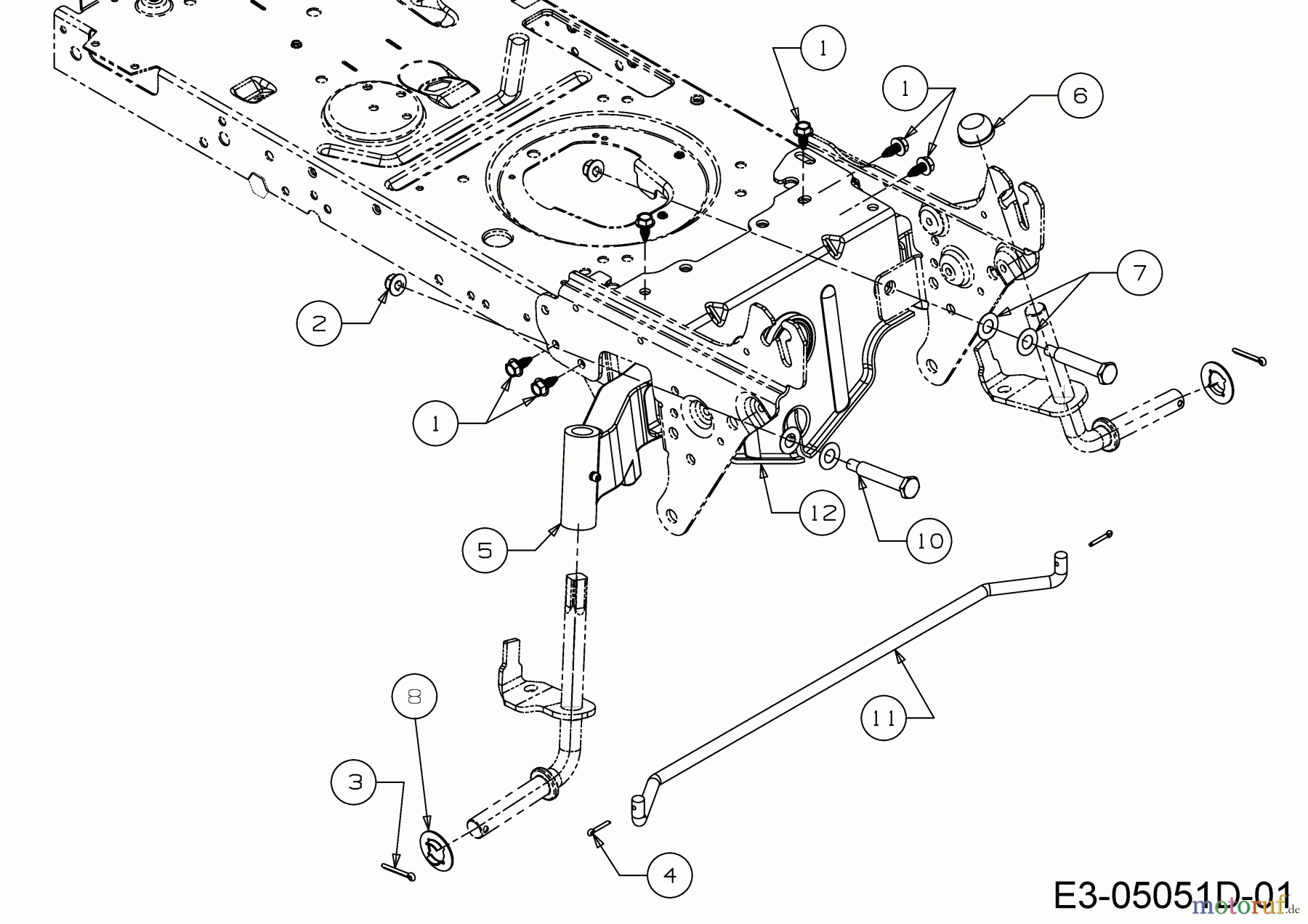  MTD Rasentraktoren Optima LN 200 H 13HT71KN678  (2020) Vorderachse