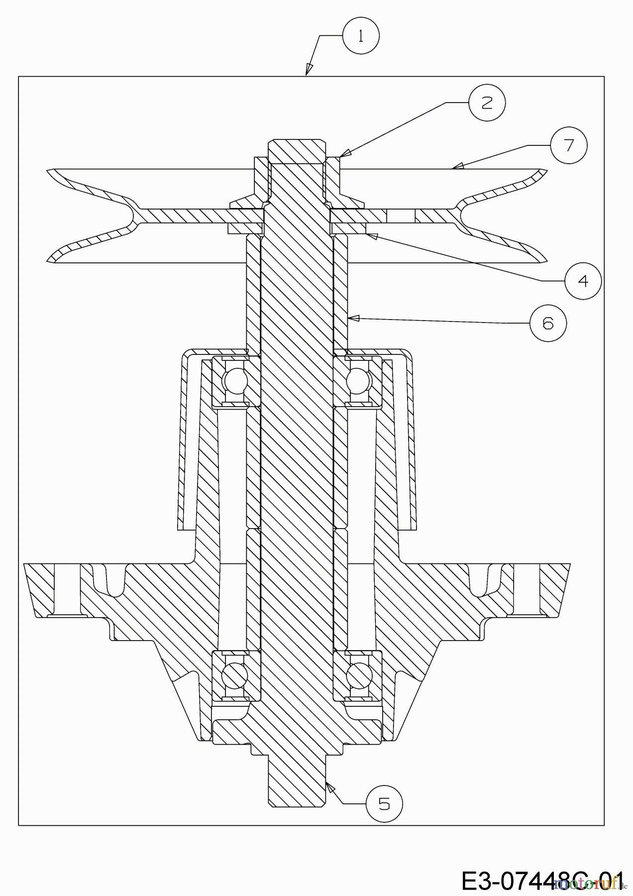  Hanseatic Rasentraktoren 92-116 T 13A2763E621  (2020) Messerspindel 618-0409C