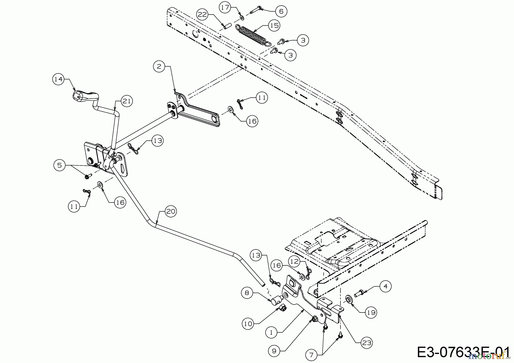  MTD Rasentraktoren Minirider 76 SDHE 13A221JD600  (2019) Mähwerksaushebung