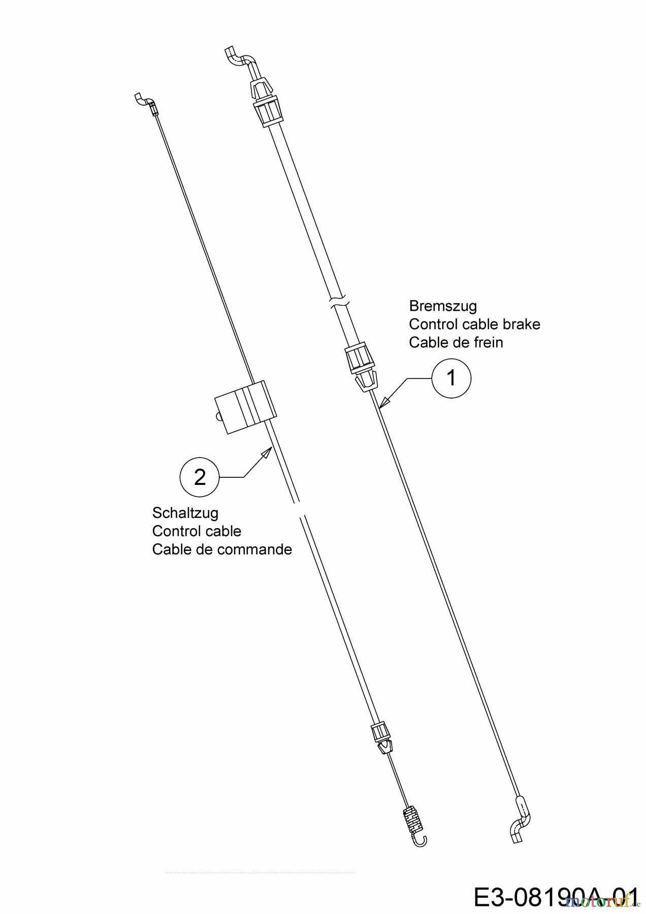  MTD Motormäher mit Antrieb BE 53 HWBIS 12BEPD7E676 (2019) Bremszug, Schaltzug