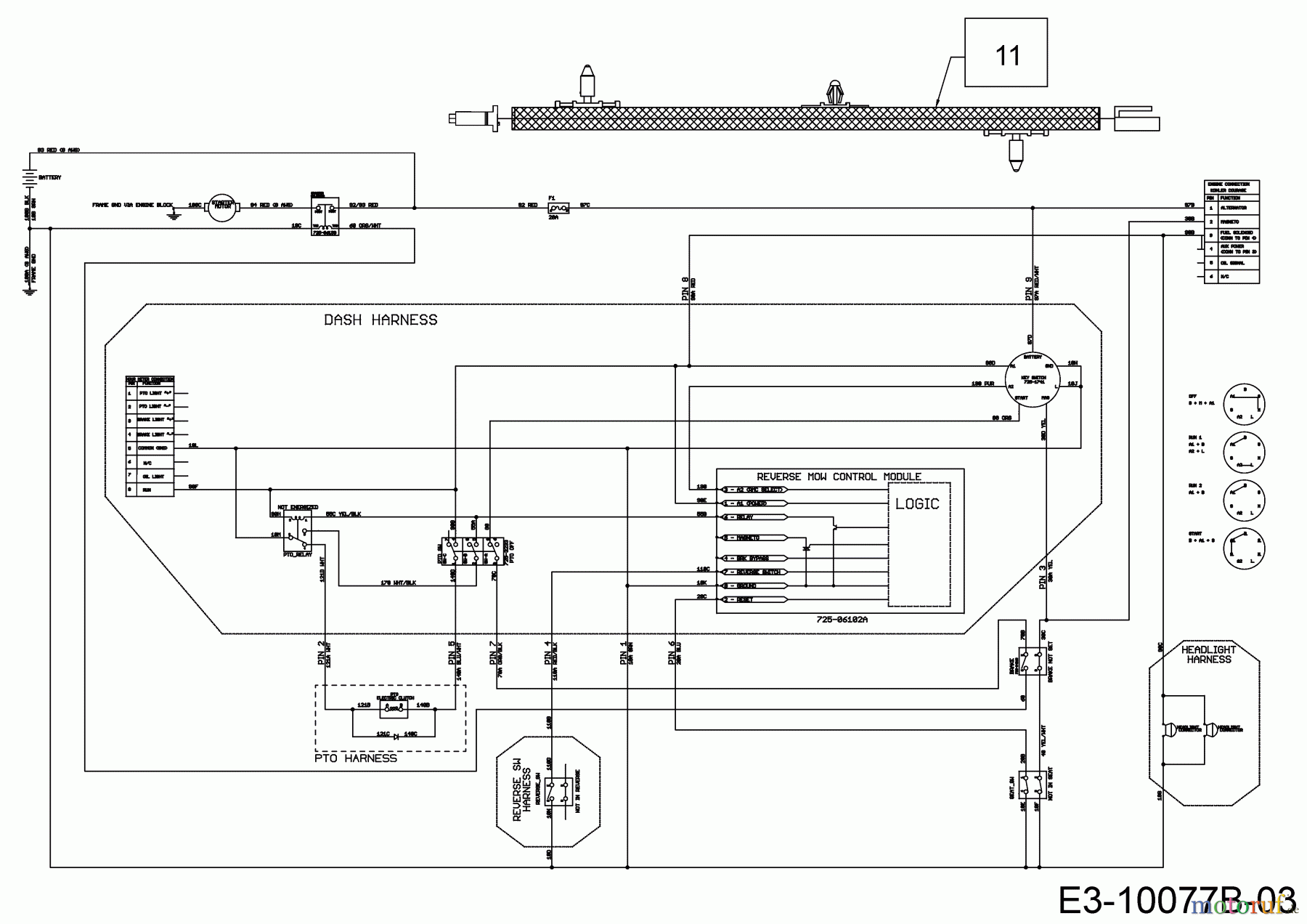  Black Edition Rasentraktoren 275-106 TWIN H 13BAA1KR615  (2020) Schaltplan Elektromagnetkupplung