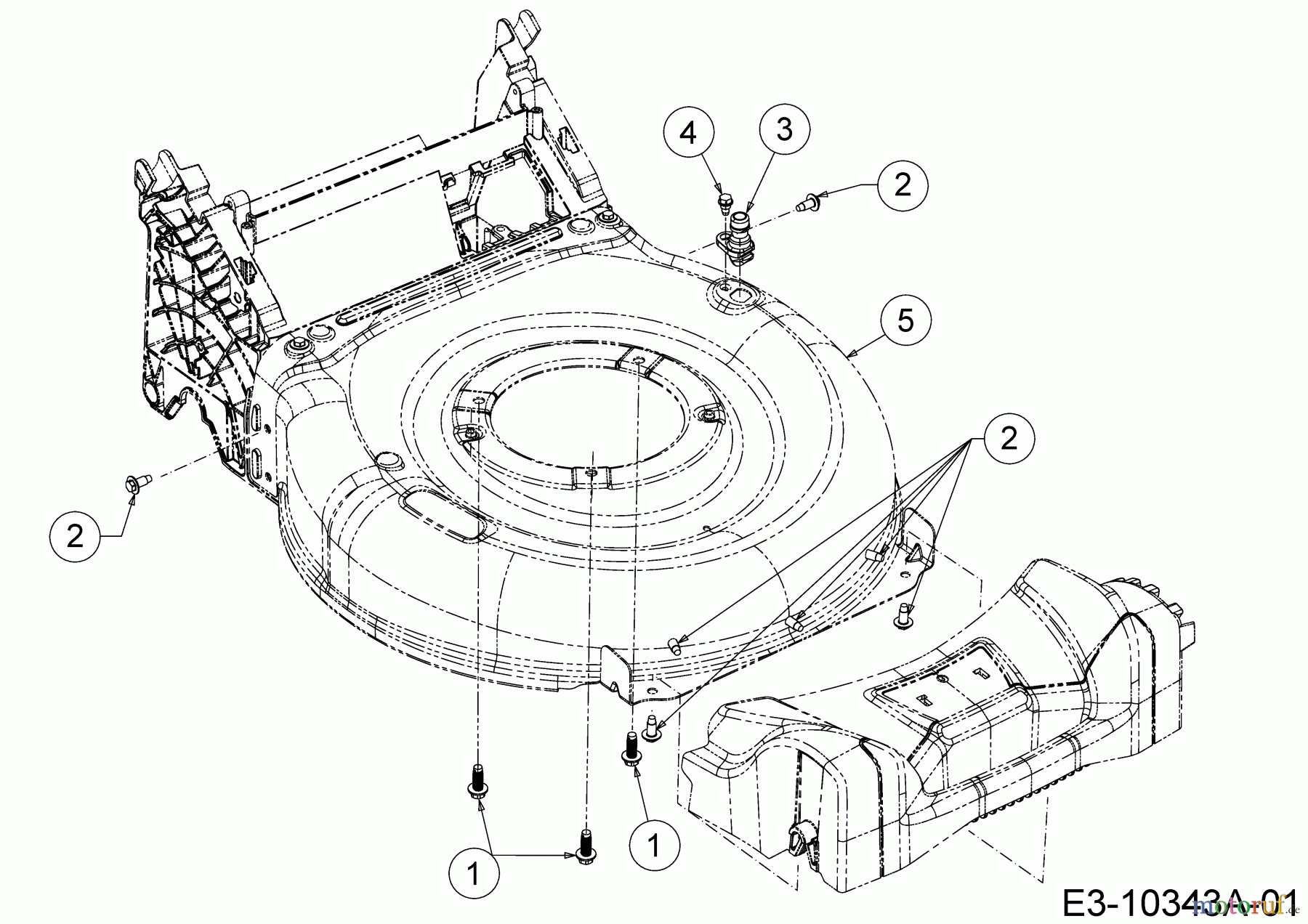  MTD Motormäher mit Antrieb LMEX 46 KHT 12C-TH7D682  (2019) Mähwerksgehäuse, Waschdüse