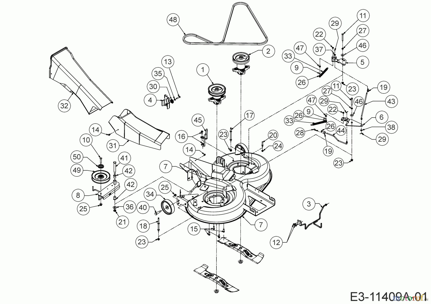  Lux Tools Rasentraktoren B-RT-165/92 13IN77SE694  (2019) Mähwerk E (36