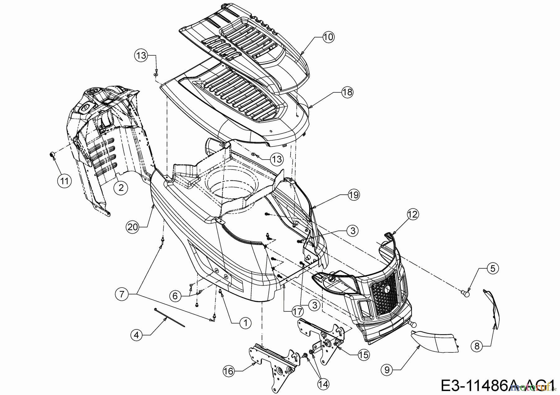 MTD Rasentraktoren ANTHRACITE POWER 92 13BM71KE676 (2020) Motorhaube K-Style