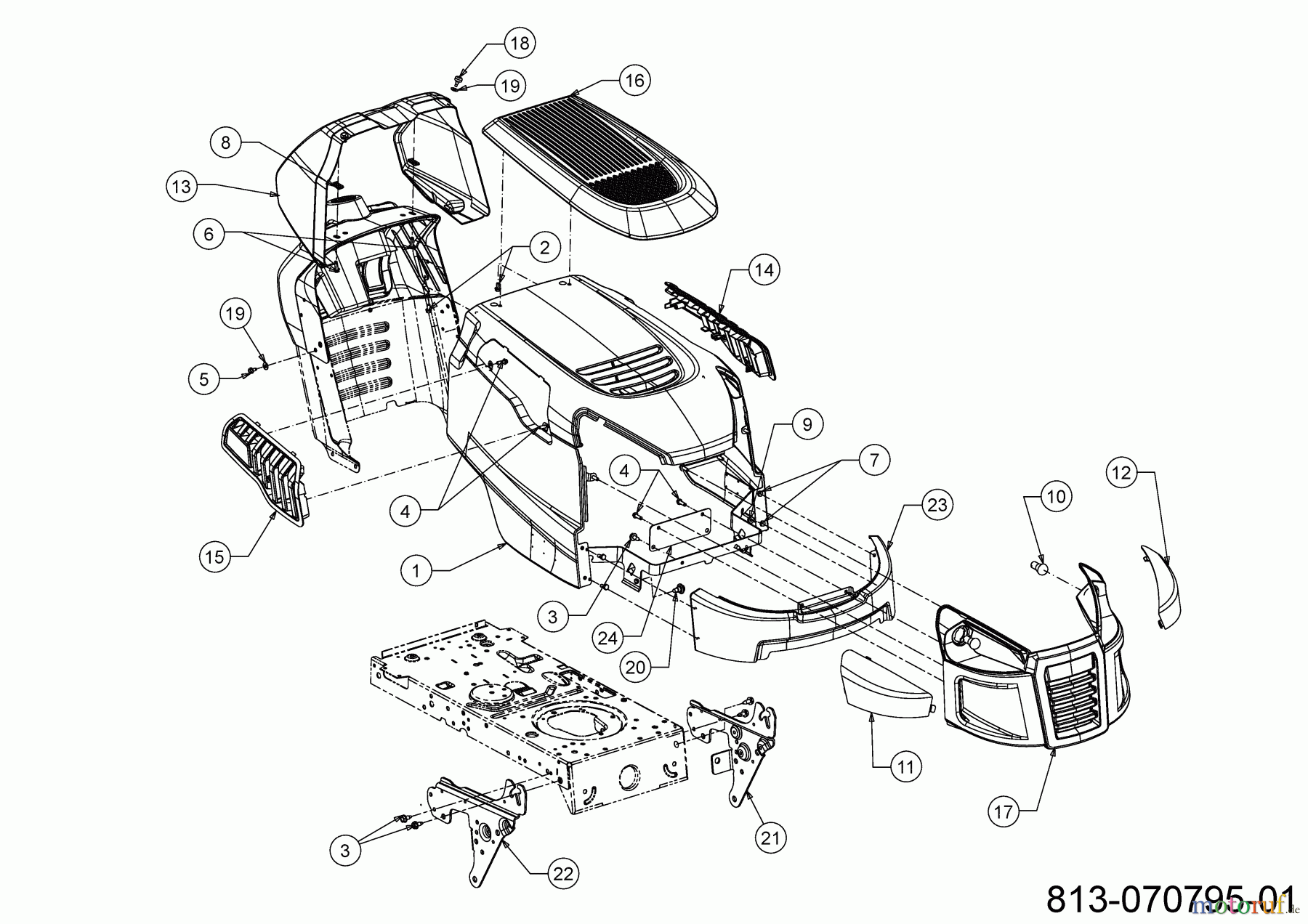 Bricolage Rasentraktoren INV A13096 LB 13BH76SF648 (2021) Motorhaube