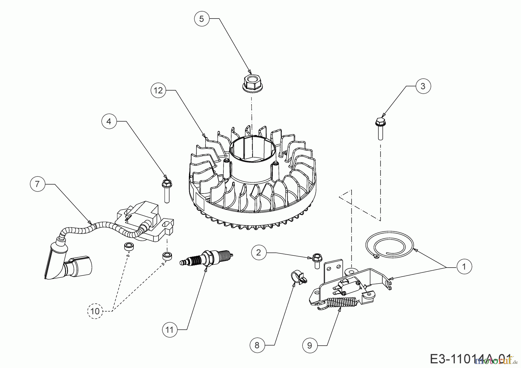  MTD-Motoren Vertikal 6X70RHB 752Z6X70RHB (2020) Bremse, Schwungrad, Zündspule