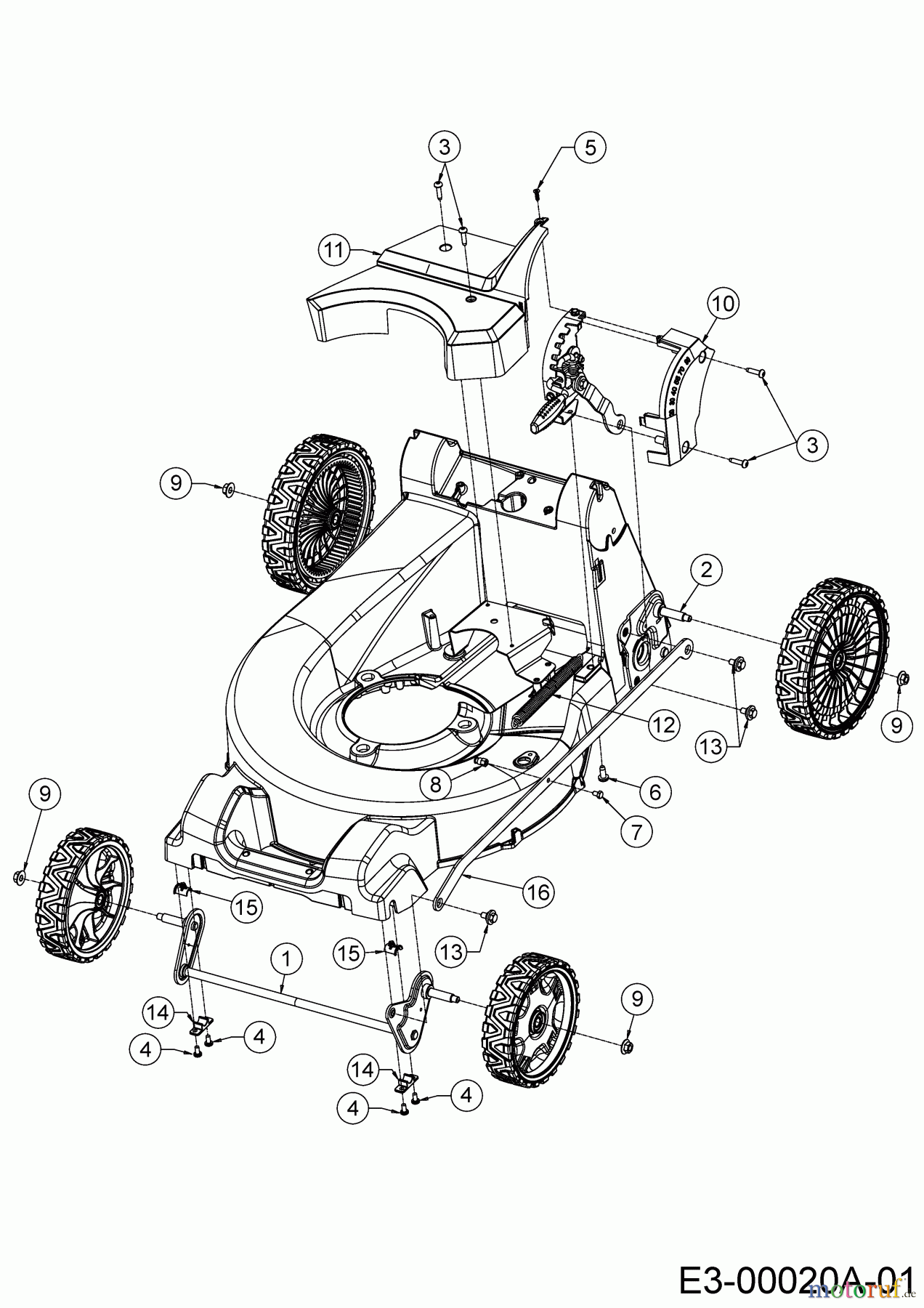  Cub Cadet Motormäher mit Antrieb XM1 ER53 12A-ZAJ4603 (2020) Höhenverstellung