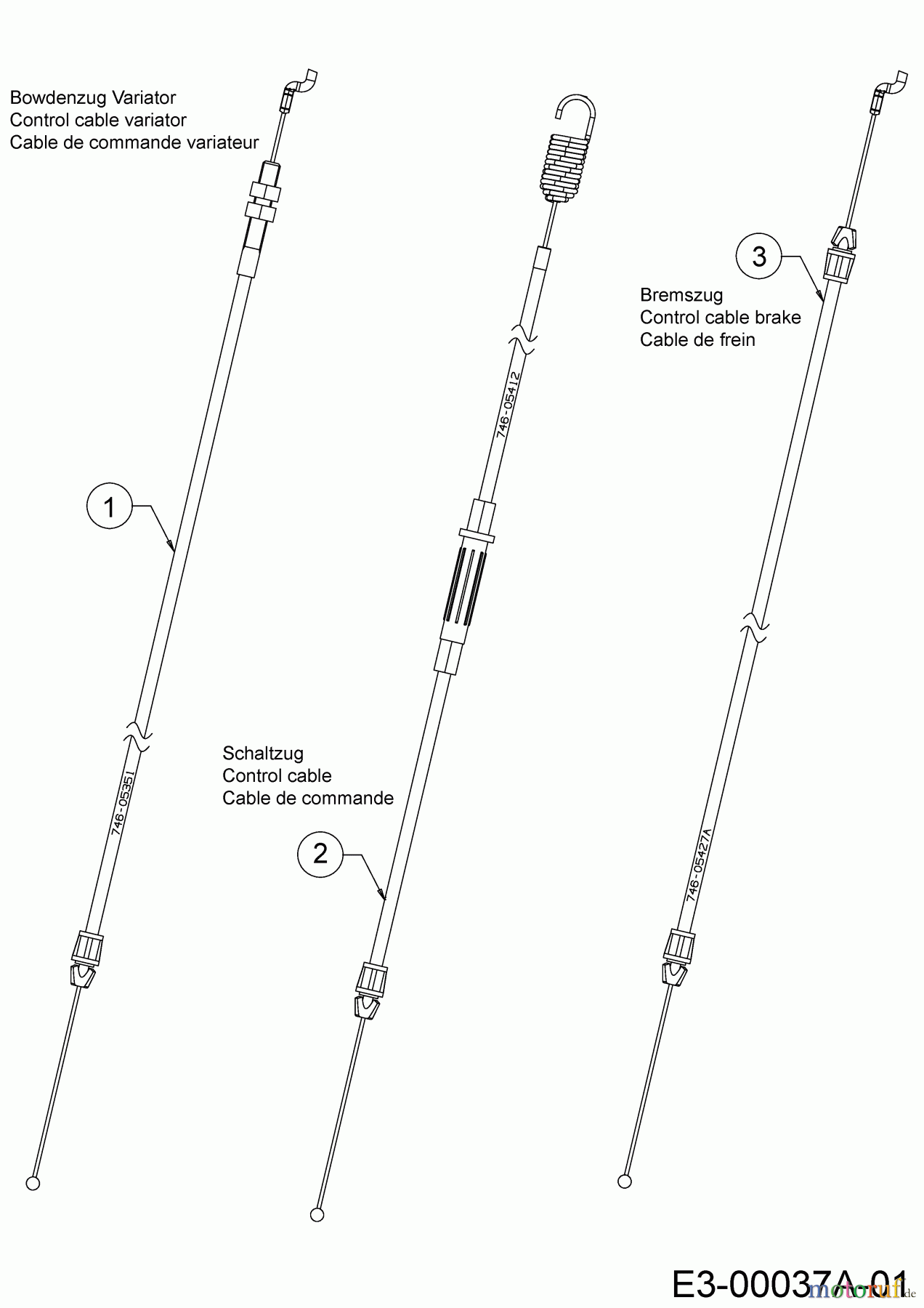 Cub Cadet Motormäher mit Antrieb XM2 ER53 12AQZAEQ603 (2019) Bowdenzüge