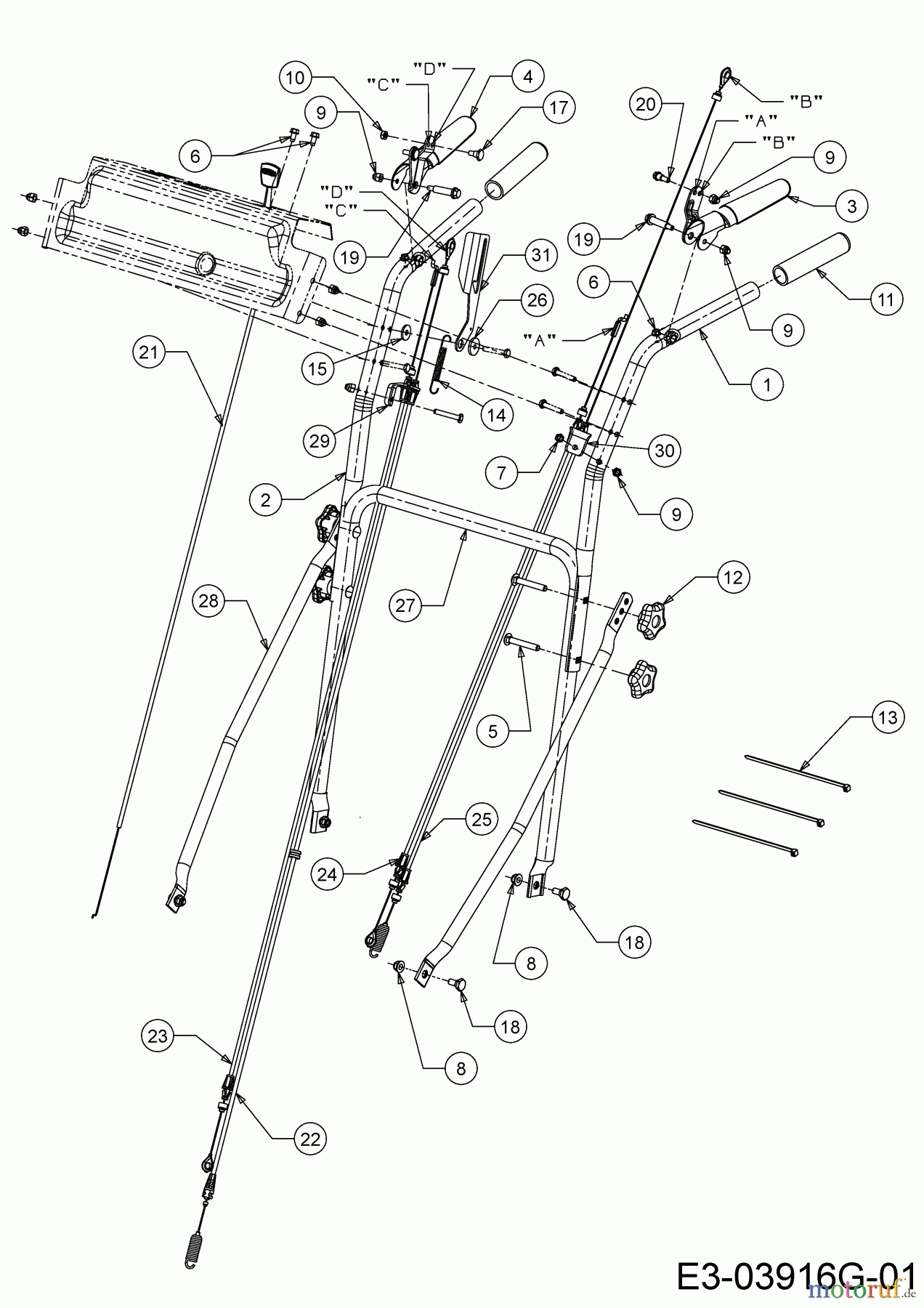  Cub Cadet Motormäher mit Antrieb XM3 KR84ES 12AE764U603 (2020) Holm