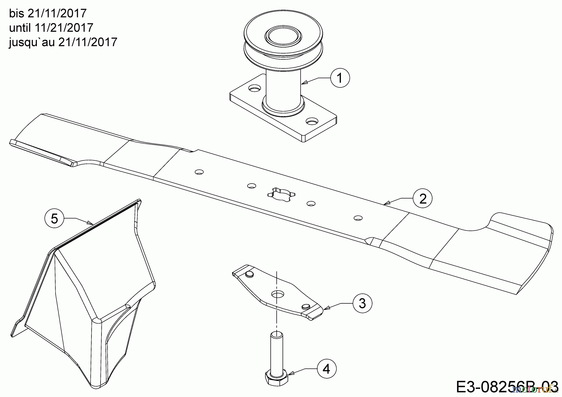  Cub Cadet Motormäher mit Antrieb LM3 CR53SG 12ABPV5L603G  (2018) Messer, Messeraufnahme, Mulchstopfen bis 21/11/2017