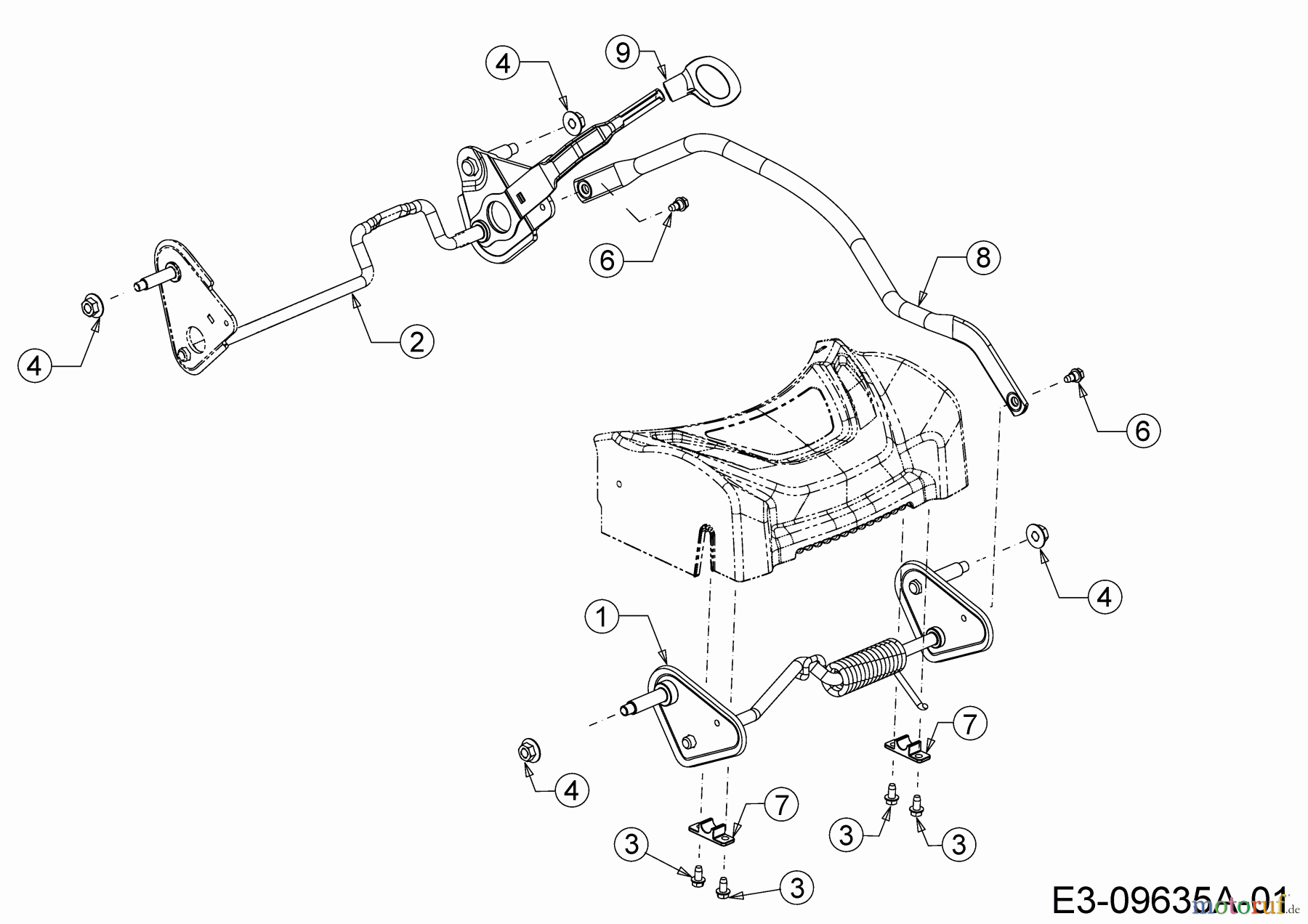  Cub Cadet Motormäher mit Antrieb LM1 CR46 12A-TQ5C603  (2019) Achsen, Höhenverstellung