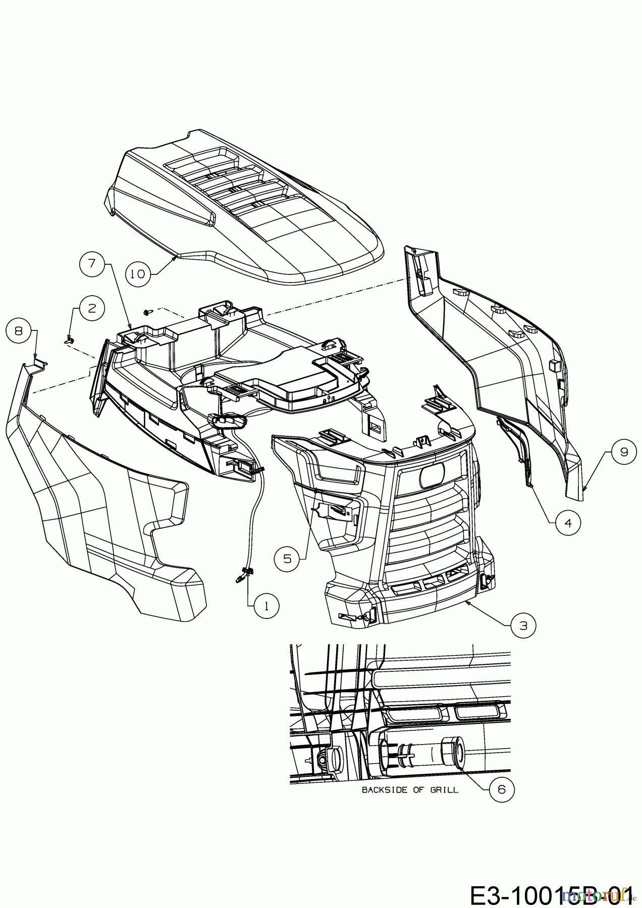  Cub Cadet Gartentraktoren XT3 QS127 14CIA5CQ603  (2019) Motorhaube C-Style