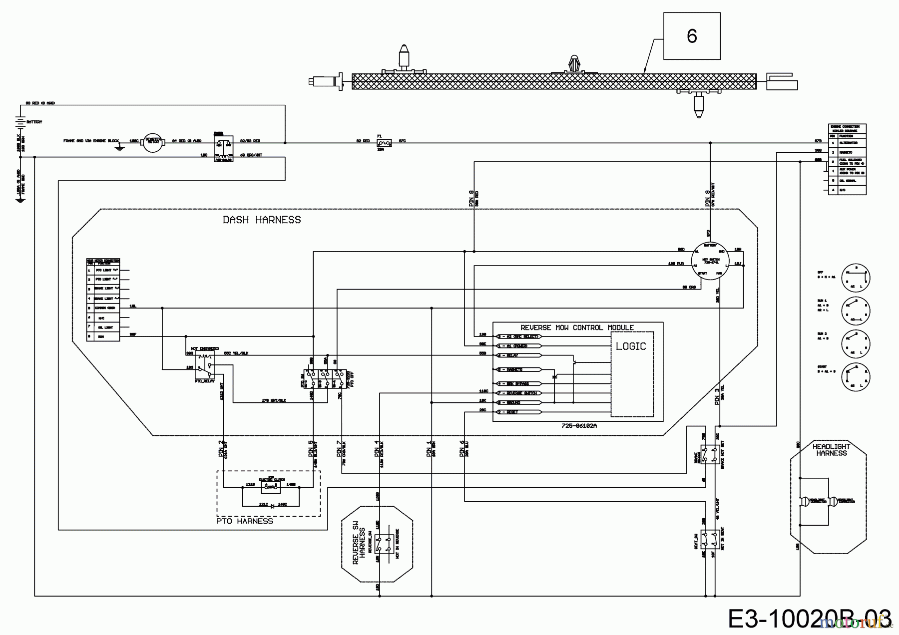  Cub Cadet Gartentraktoren XT3 QS137 14CIA5CA603  (2020) Schaltplan Elektromagnetkupplung