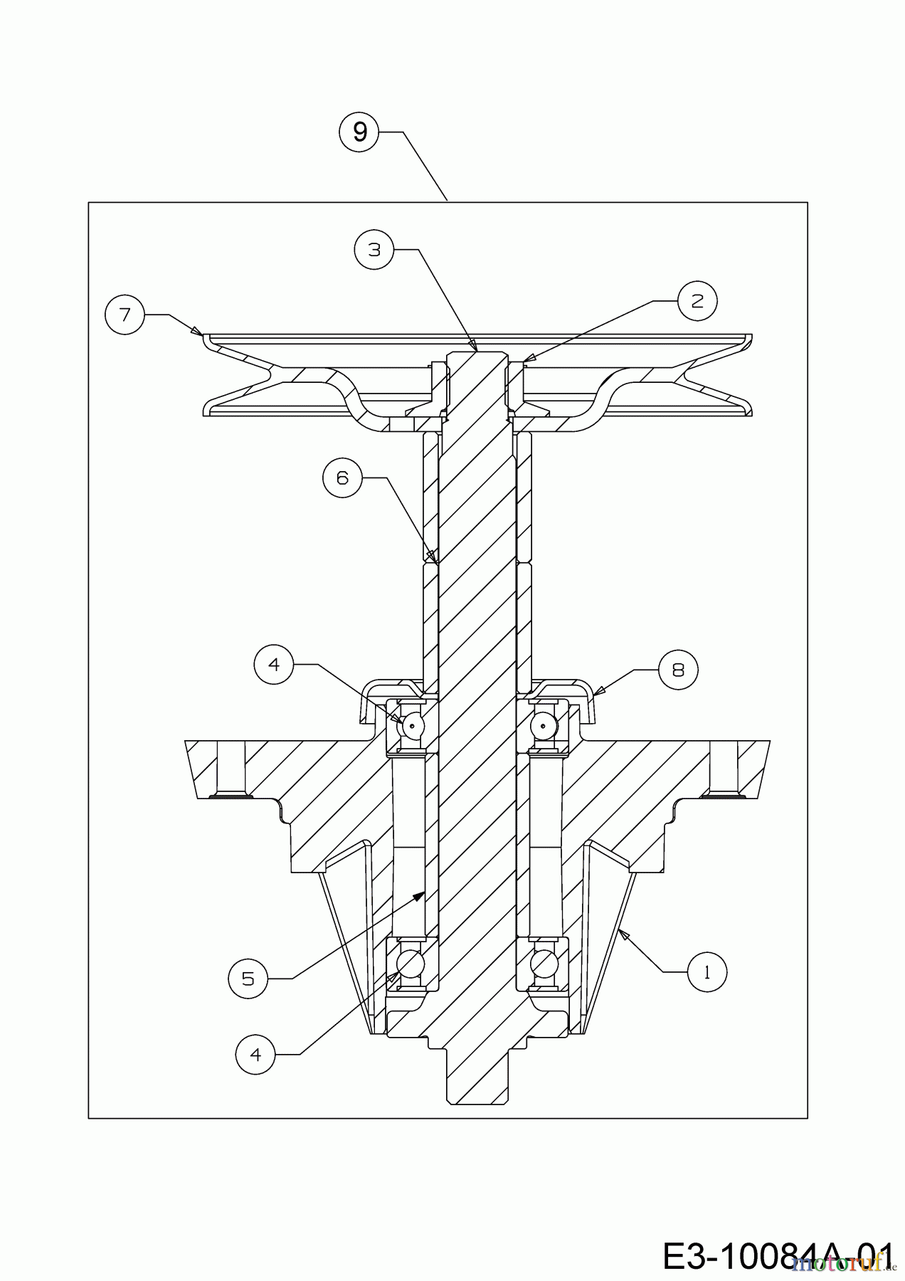 Cub Cadet Rasentraktoren XT3 QR95 13BFA5CB603 (2020) Messerspindel 618-07277