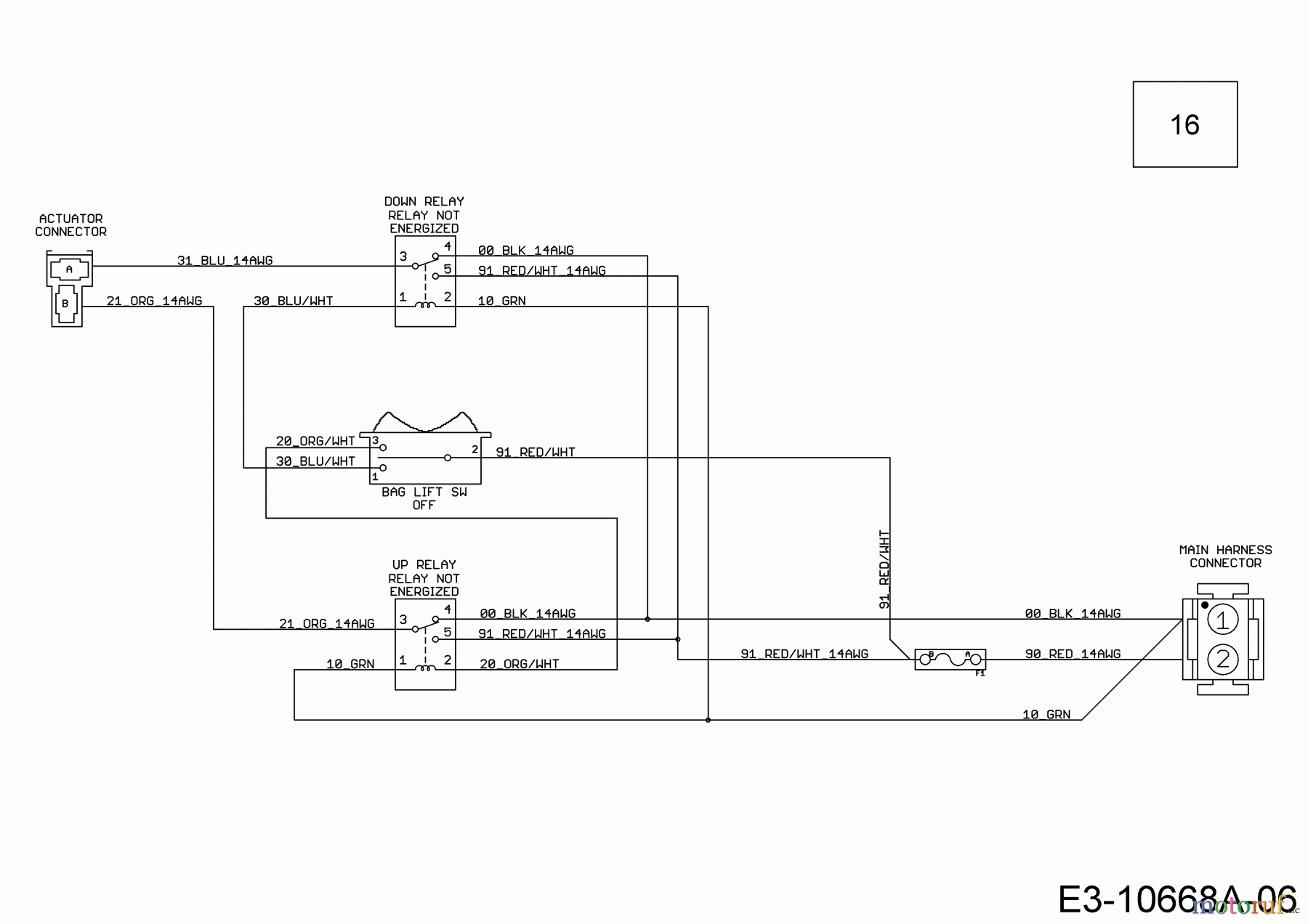  Cub Cadet Rasentraktoren XT2 PR106IE 13CZA1CR603  (2020) Schaltplan elektrische Korbentleerung