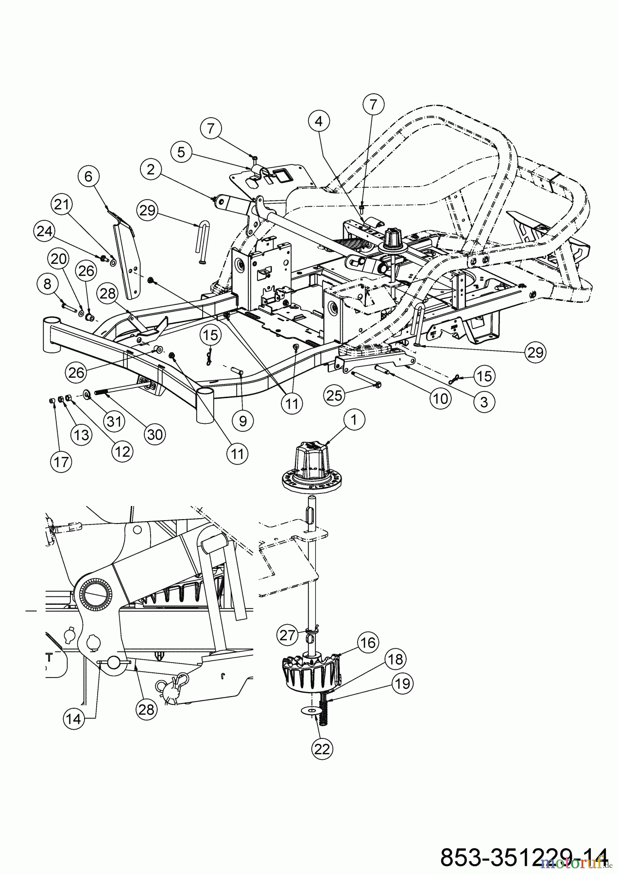  Cub Cadet Zero Turn XZ5 L137 17AIEAC3603 (2023) Mähwerksaushebung