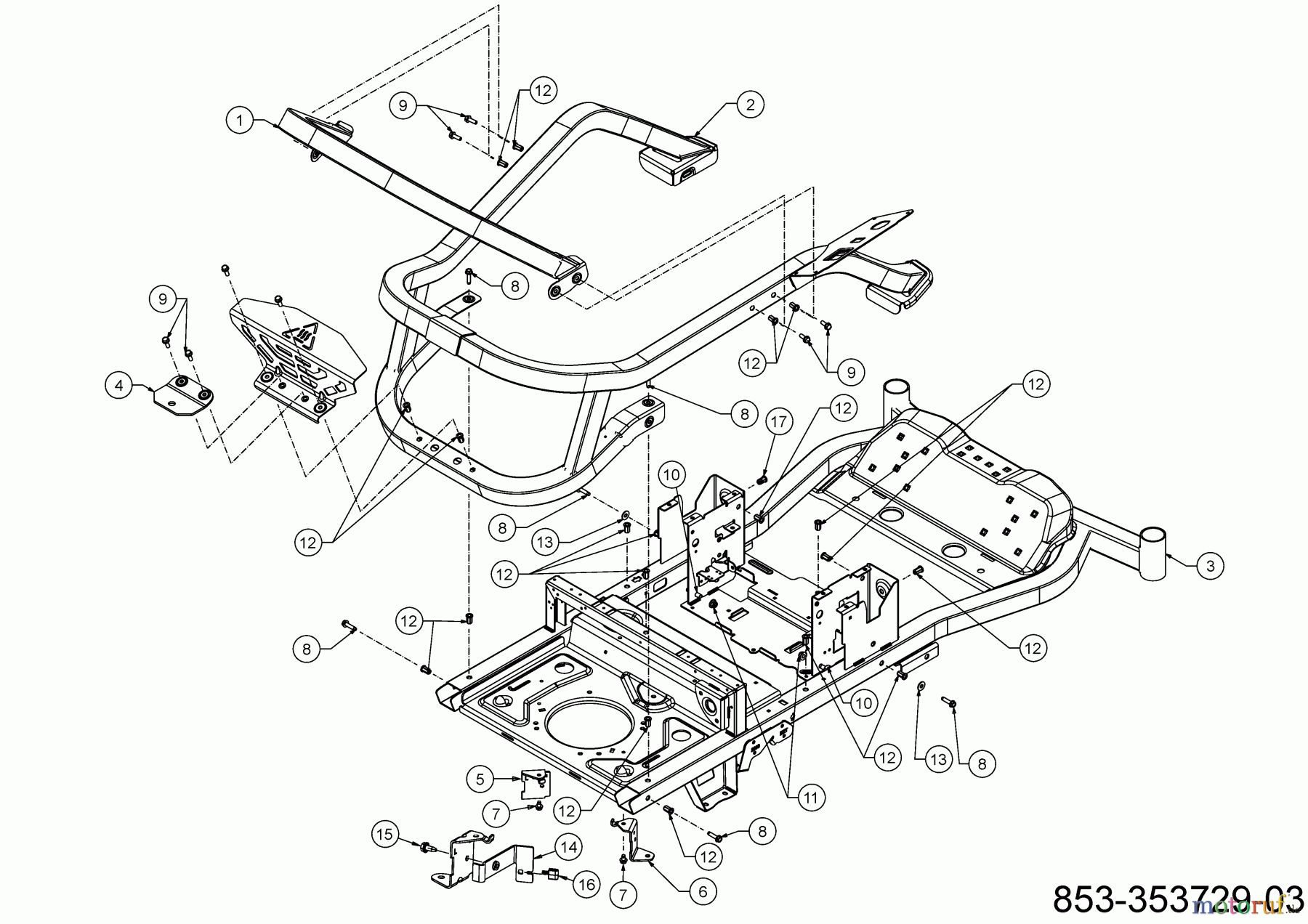  Cub Cadet Zero Turn XZ5 L137 17AIEACI603 (2021) Rahmen