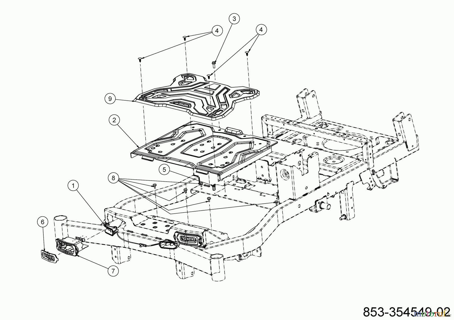  Cub Cadet Zero Turn XZ7 L122 ULTIMA 47AIAAA6603 (2022) Trittbrett, Beleuchtung