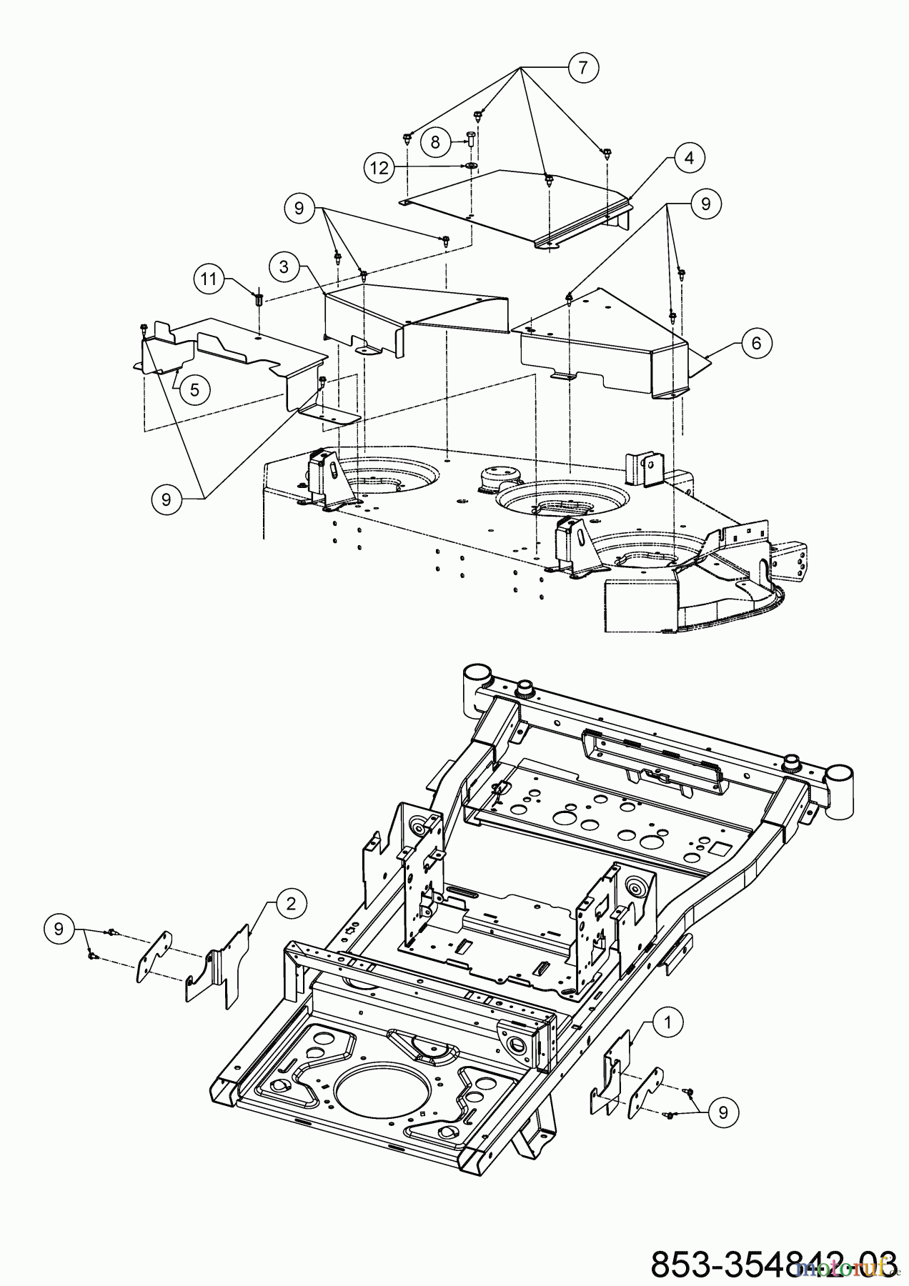 Cub Cadet Zero Turn XZ6 S127 17AIGGY2603 (2023) Mähwerksabdeckung