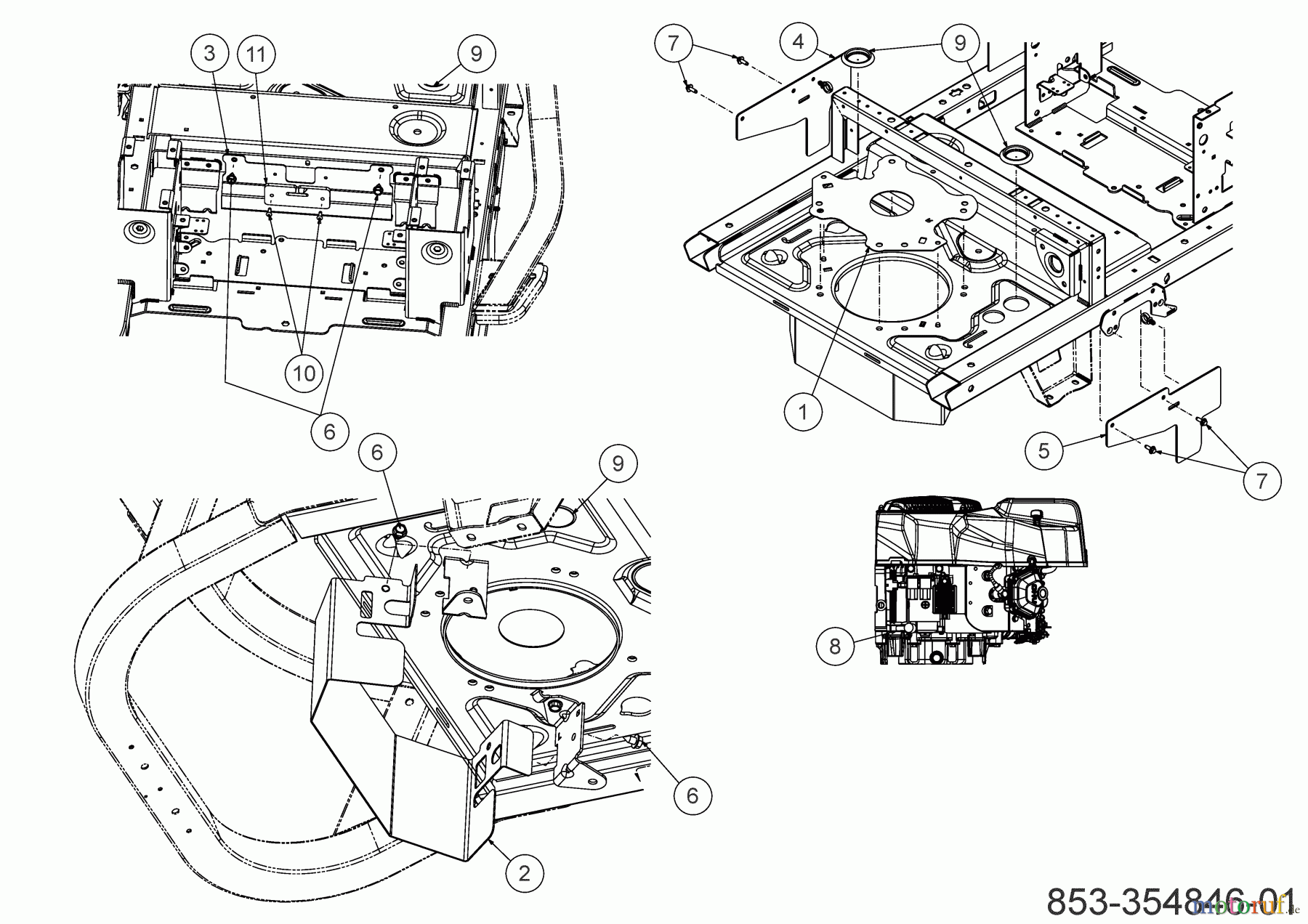  Cub Cadet Zero Turn XZ5 L137 17AIEAC3603 (2023) Halteplatten Rahmen